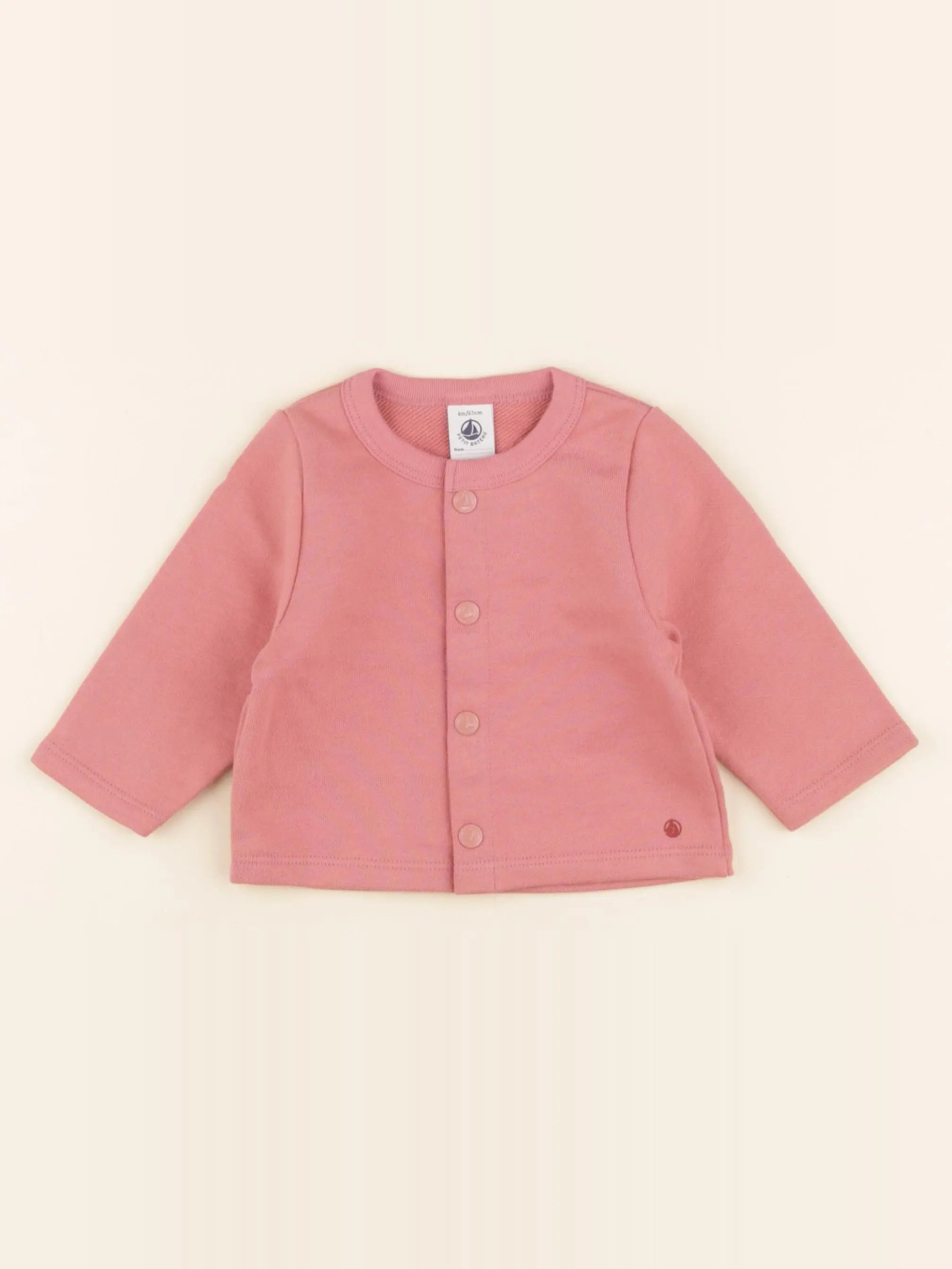 Petit Bateau - sweat rose - 6 mois