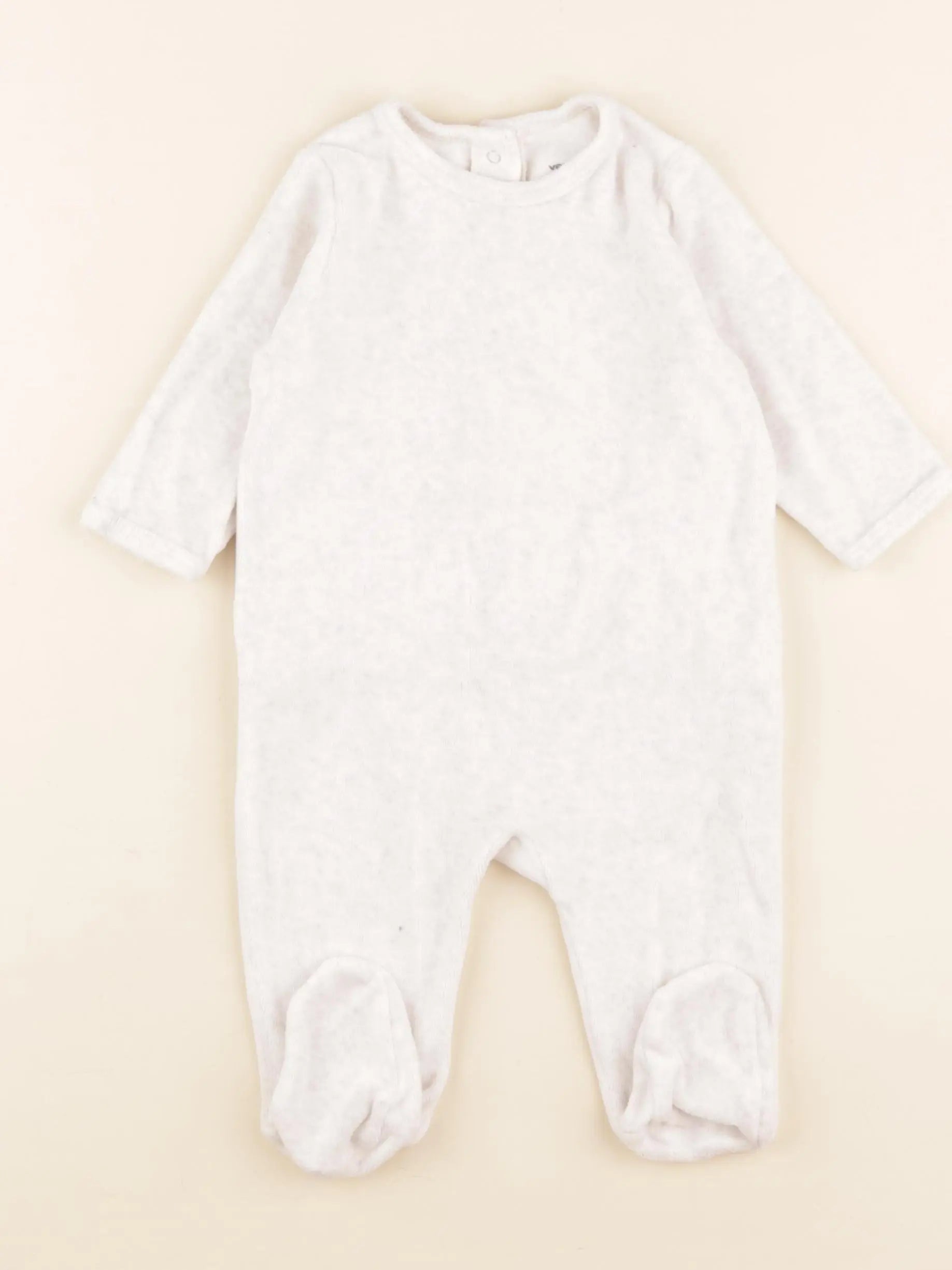 Vertbaudet - pyjama velours beige - 6 mois