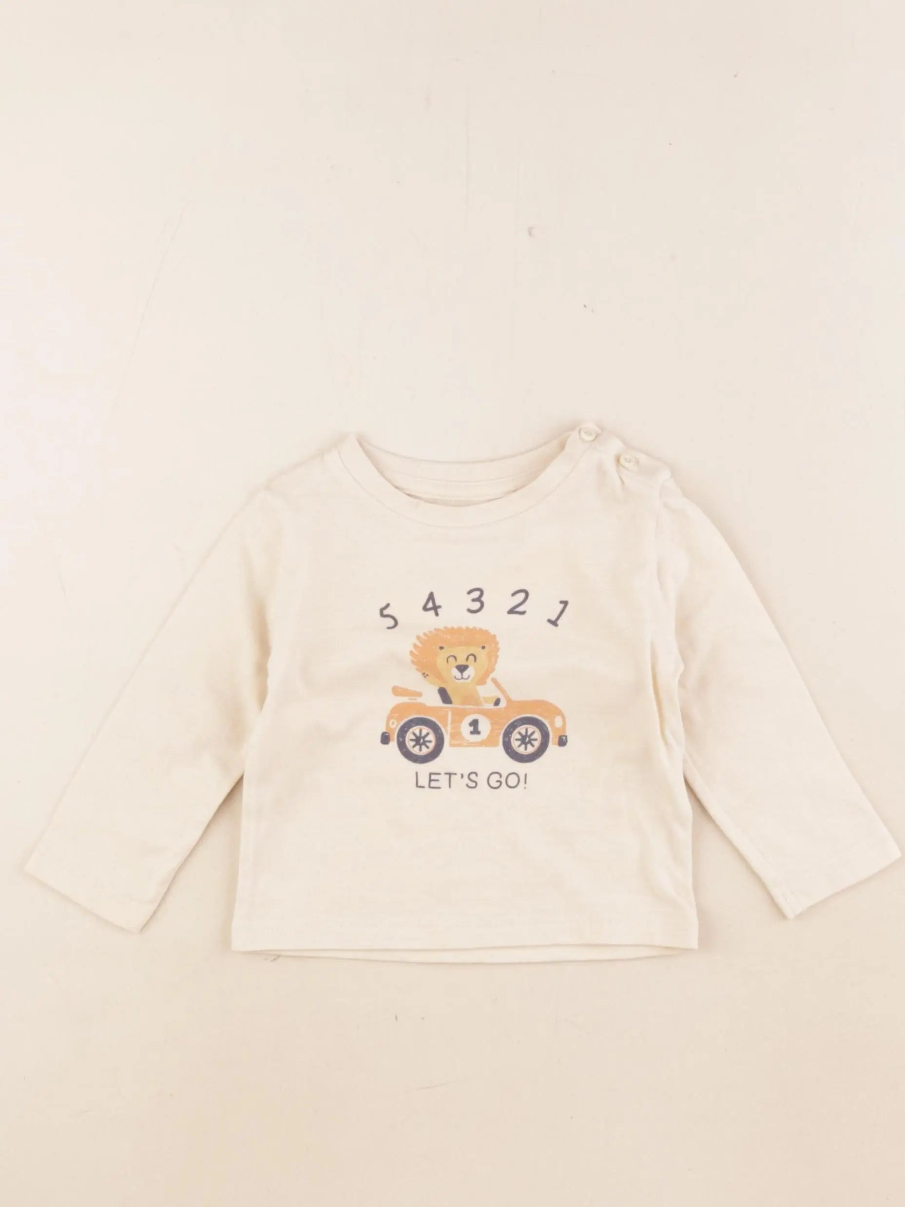 Vertbaudet - tee-shirt beige - 6 mois