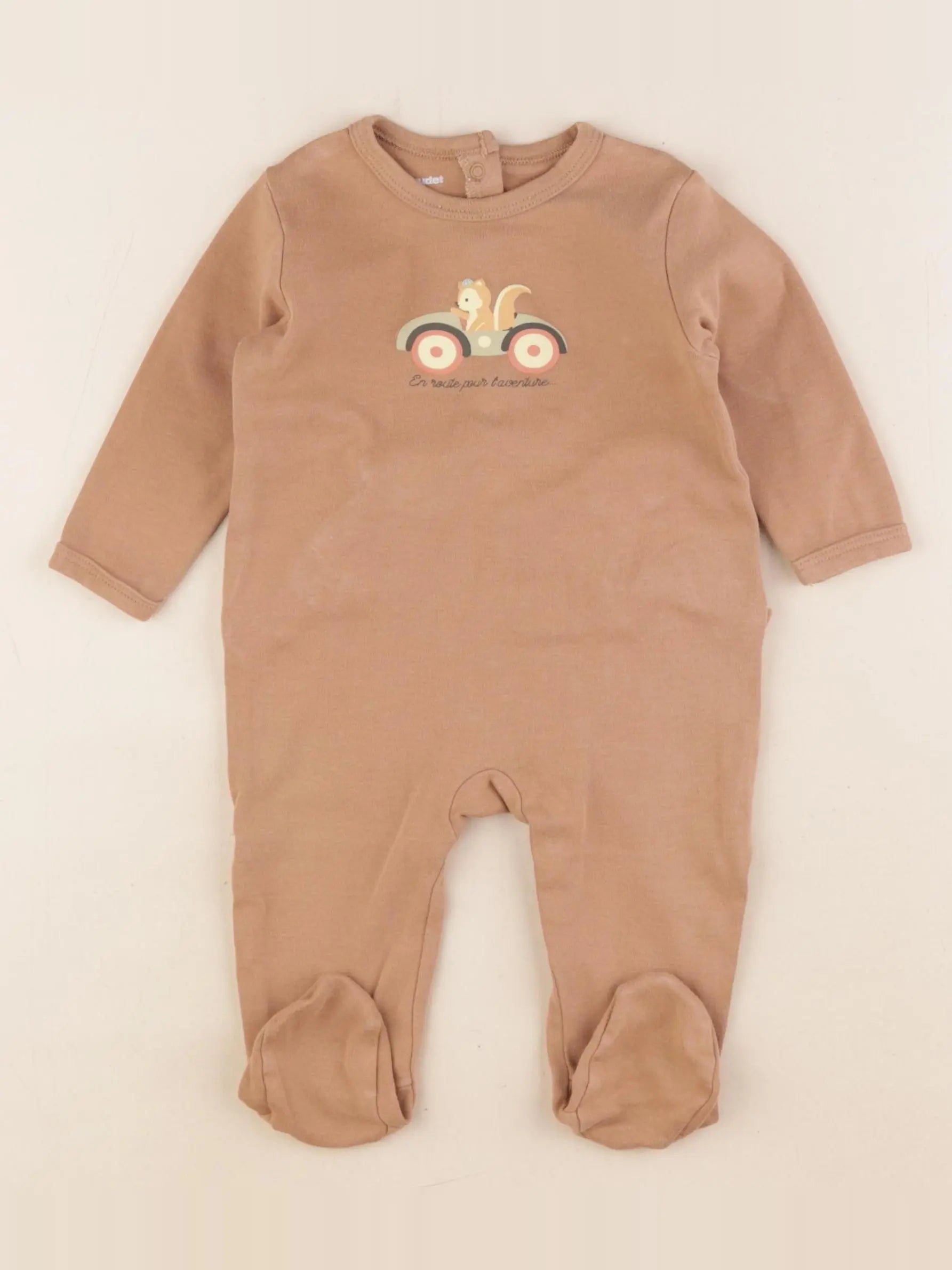 Vertbaudet - pyjama coton marron - 6 mois