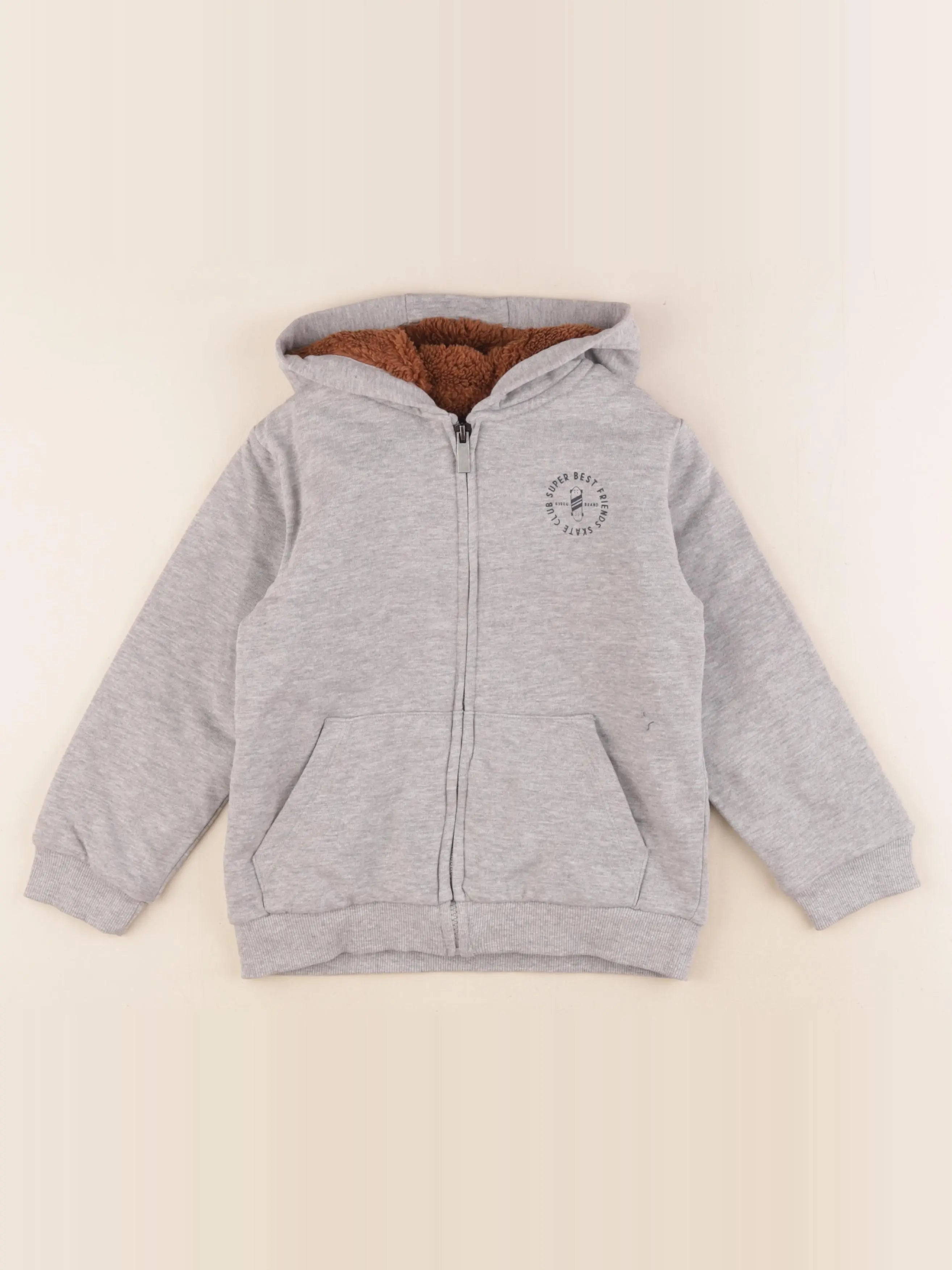 Vertbaudet - veste doublé gris - 6 ans