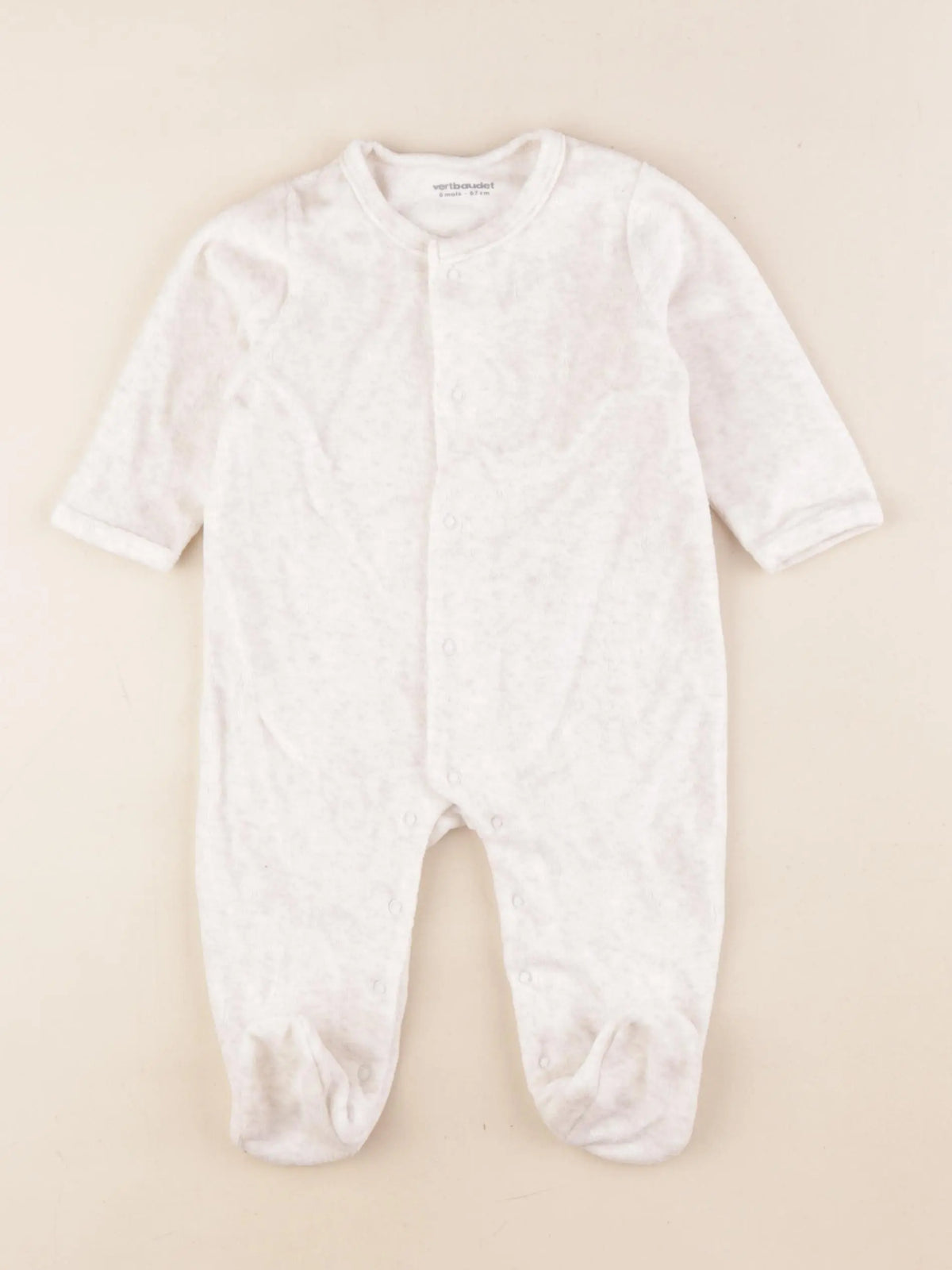 Vertbaudet - pyjama velours beige - 6 mois
