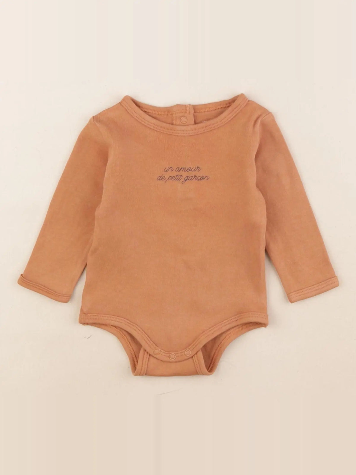 Vertbaudet - body velours beige - 6 mois