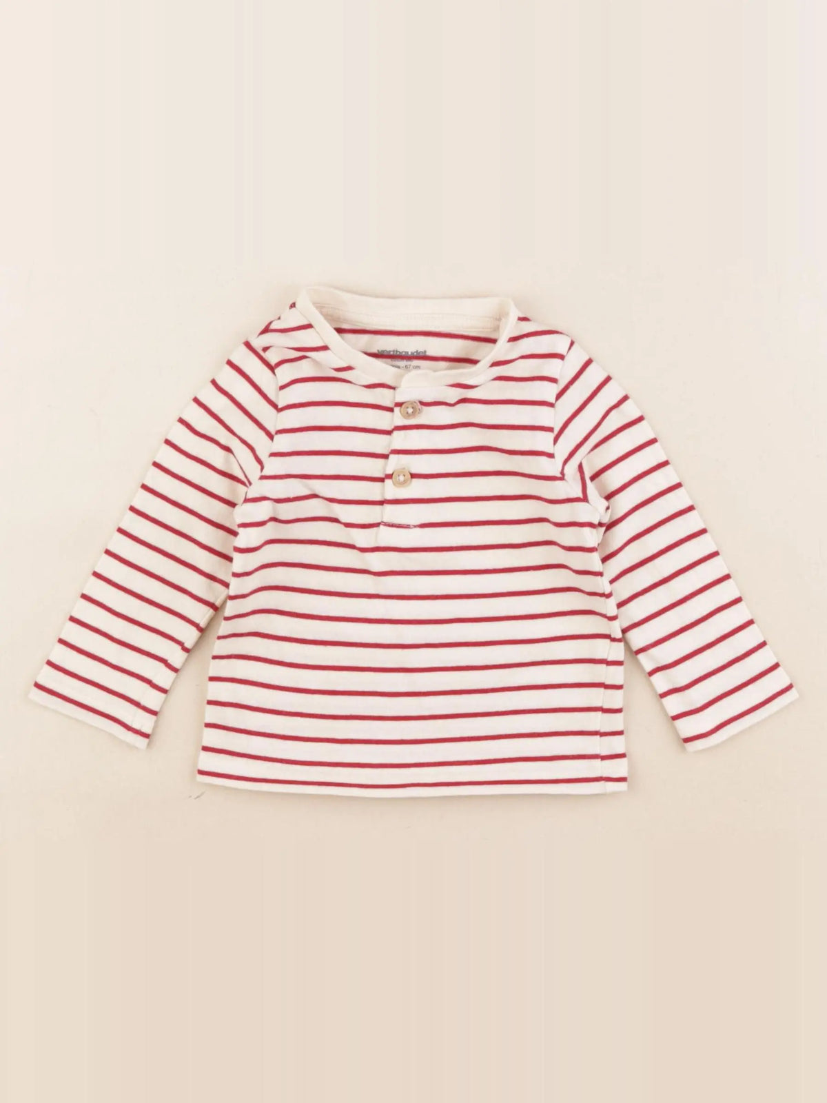 Vertbaudet - tee-shirt rouge - 6 mois