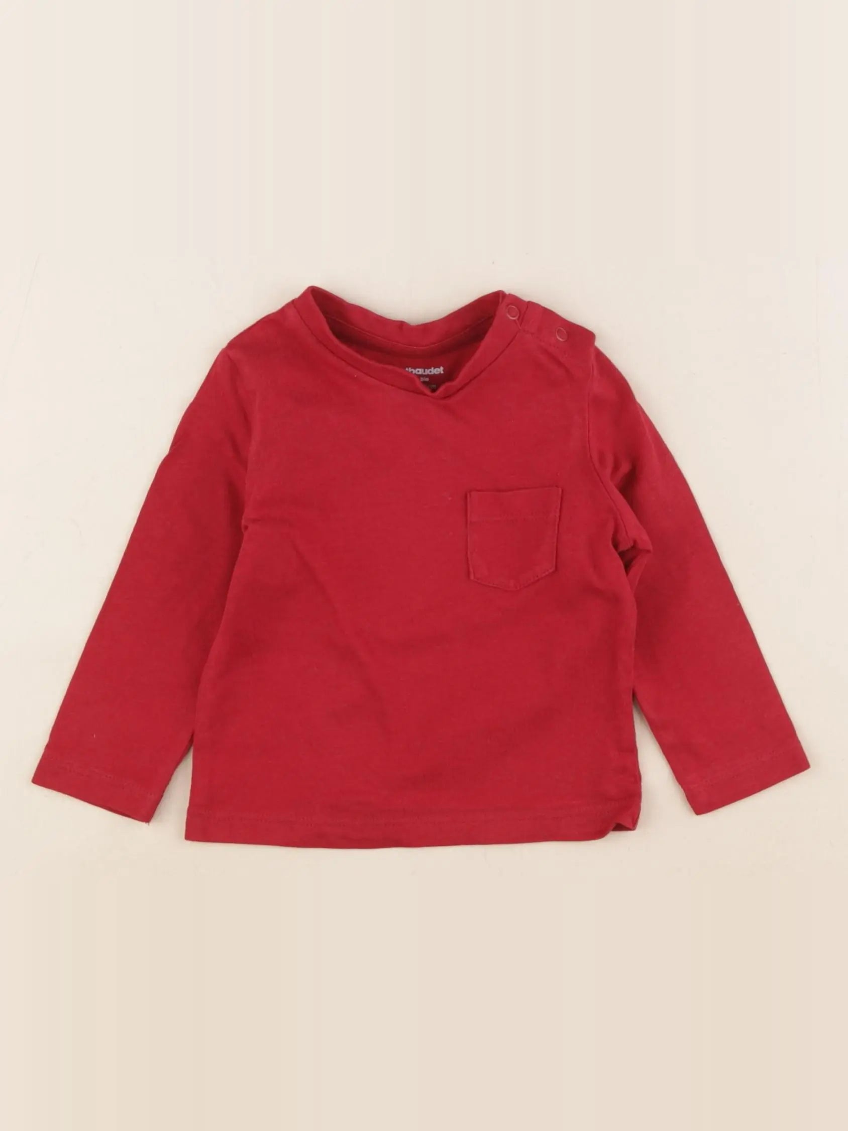 Vertbaudet - tee-shirt rouge - 6 mois