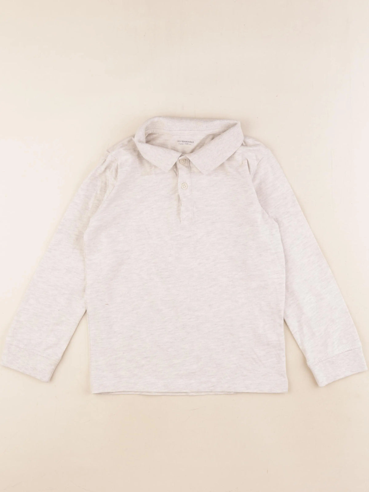 Vertbaudet - polo gris - 8 ans