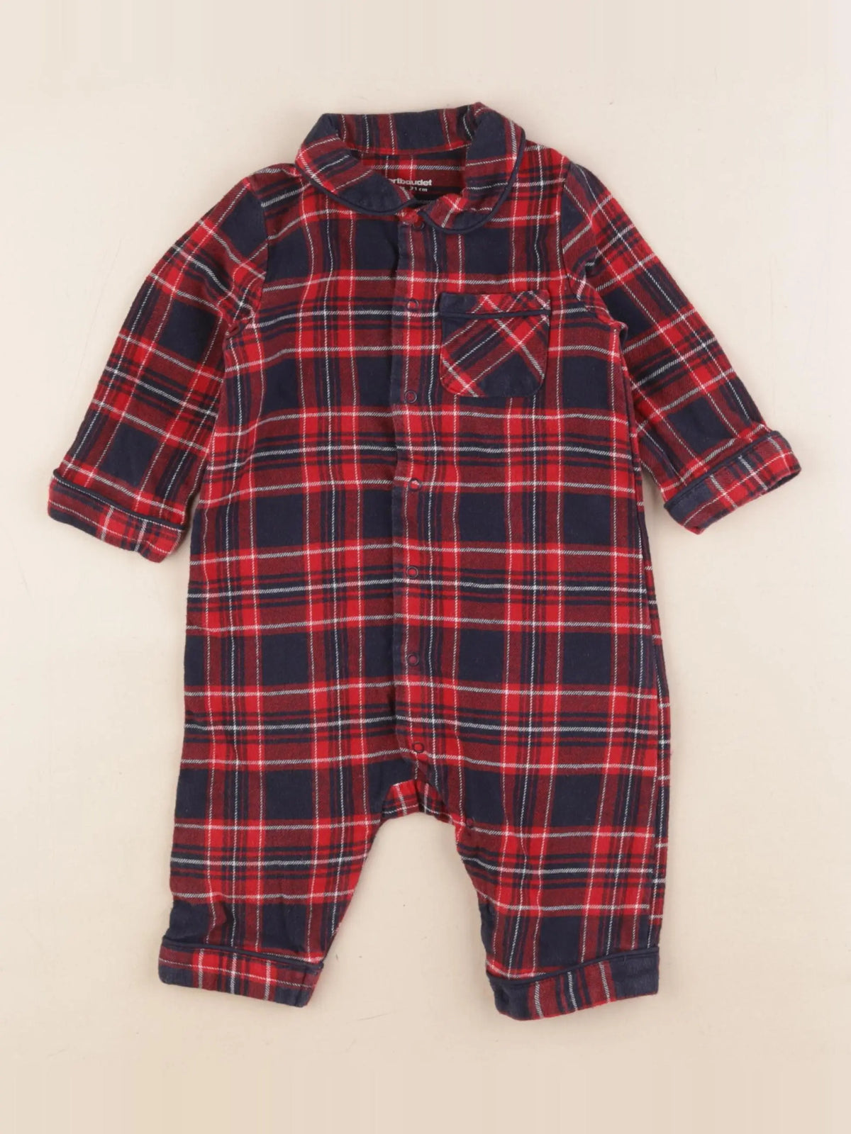 Vertbaudet - pyjama coton rouge - 9 mois