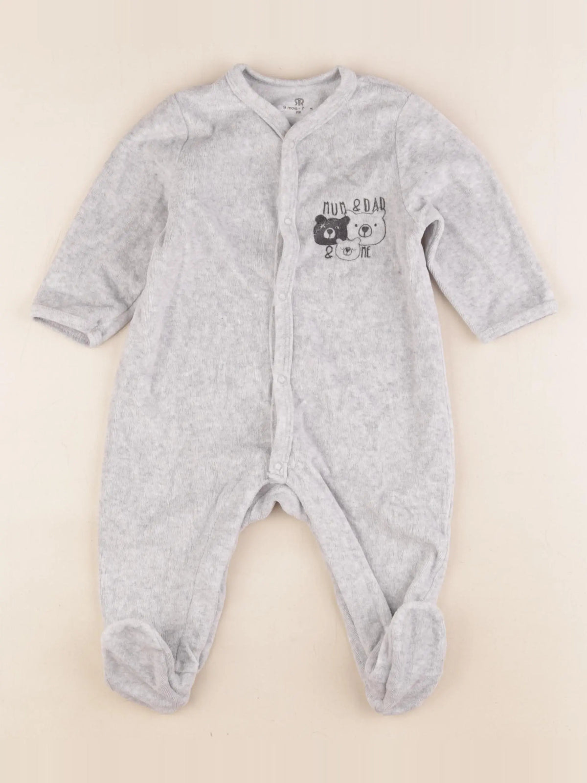 La Redoute - pyjama velours gris - 9 mois