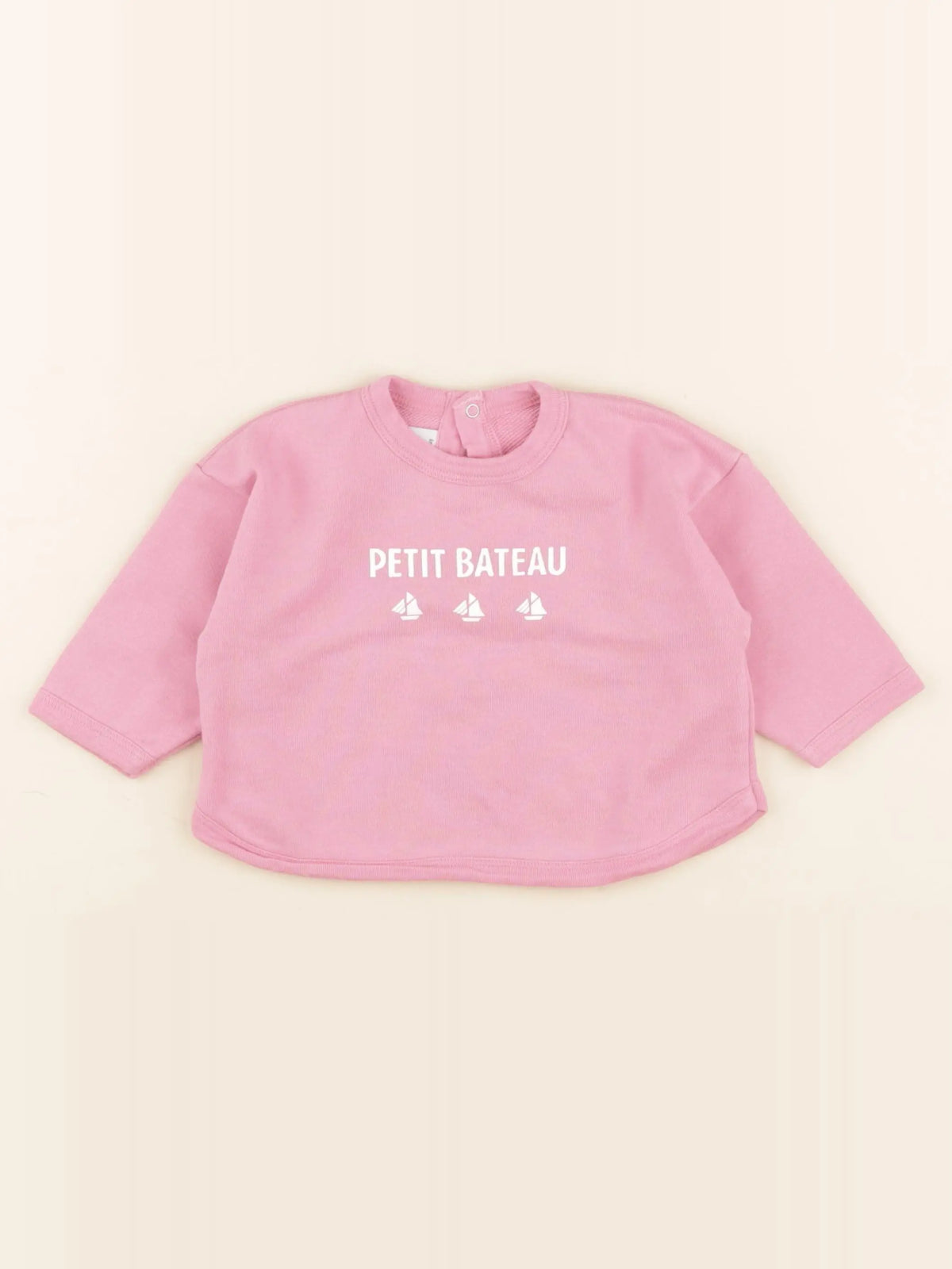 Petit Bateau - sweat rose - 6 mois