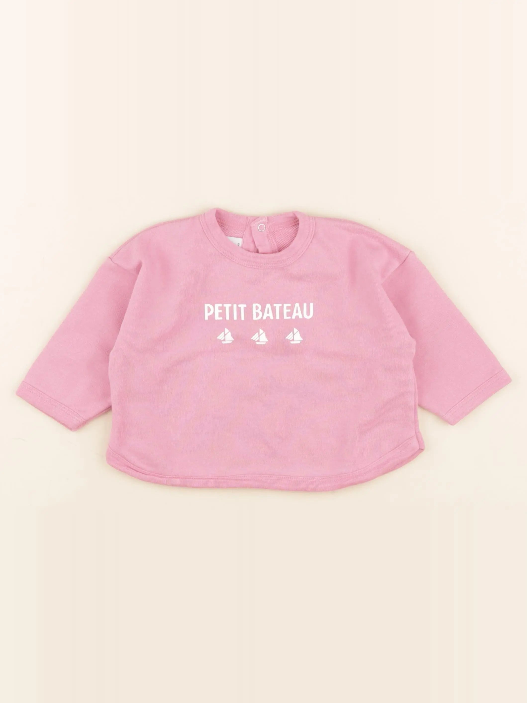 Petit Bateau - sweat rose - 6 mois