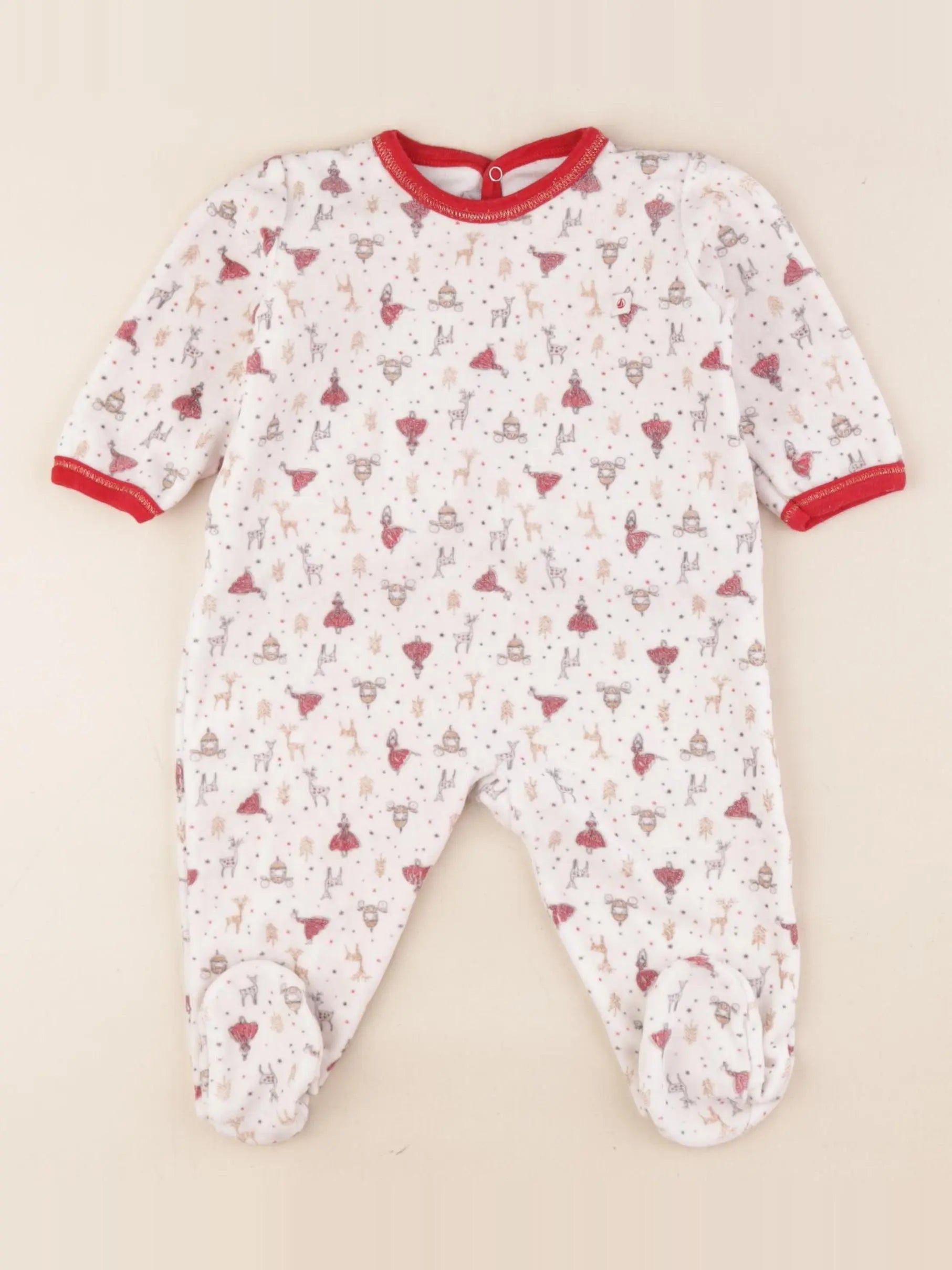 Petit Bateau - pyjama velours multicolore - 9 mois