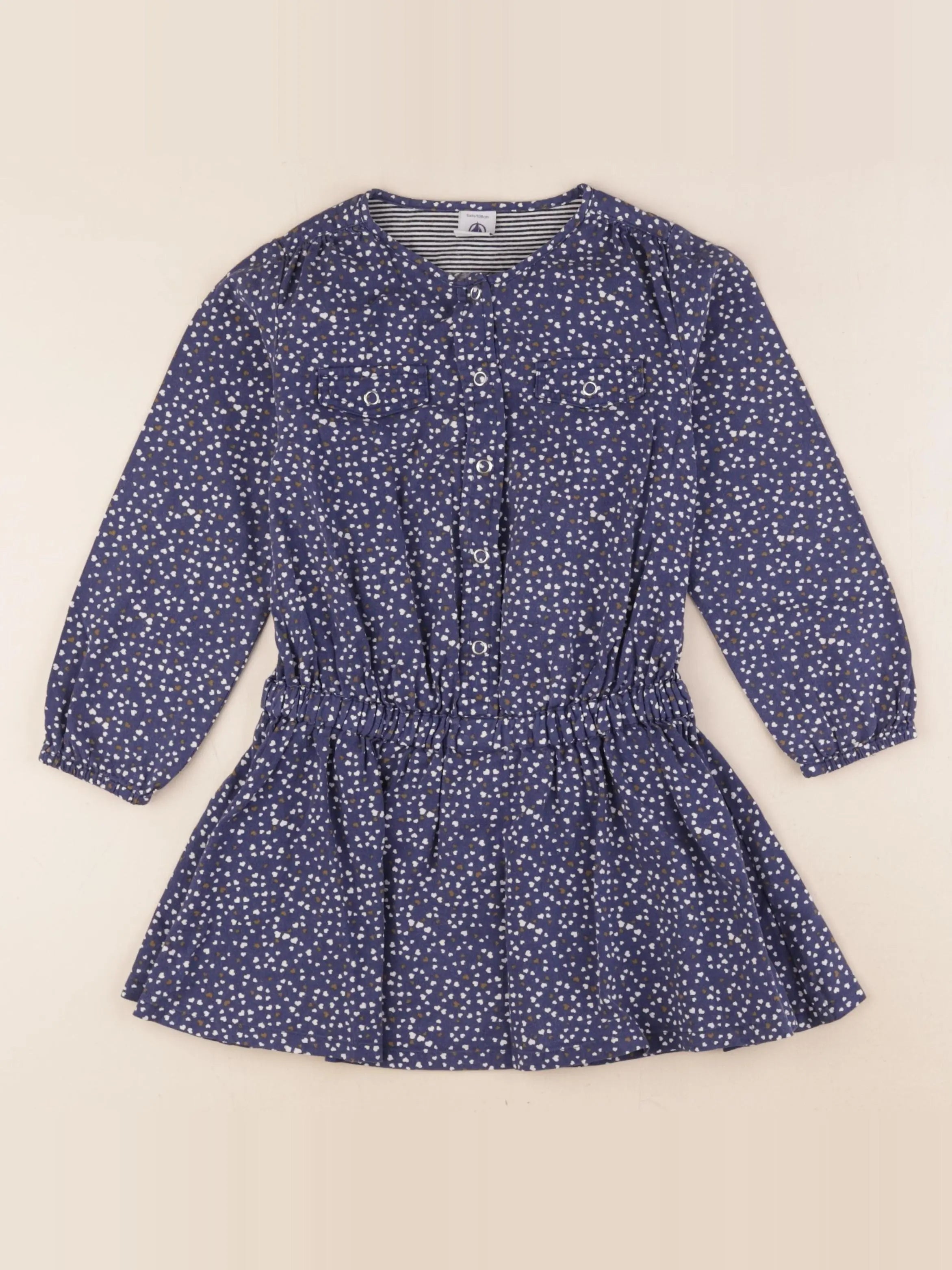 Petit Bateau - robe bleu - 5 ans