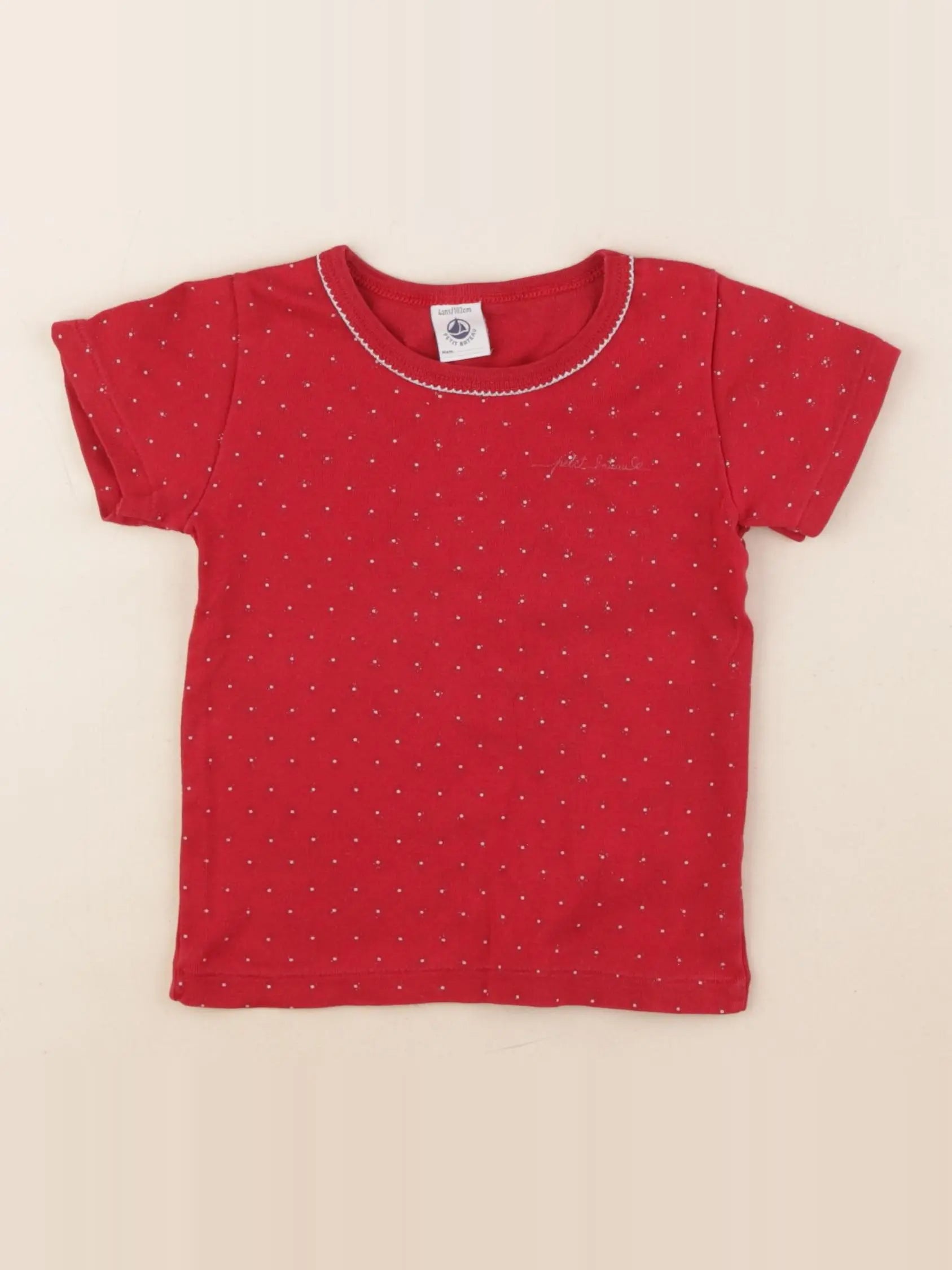 Petit Bateau - maillot de corps rouge - 4 ans