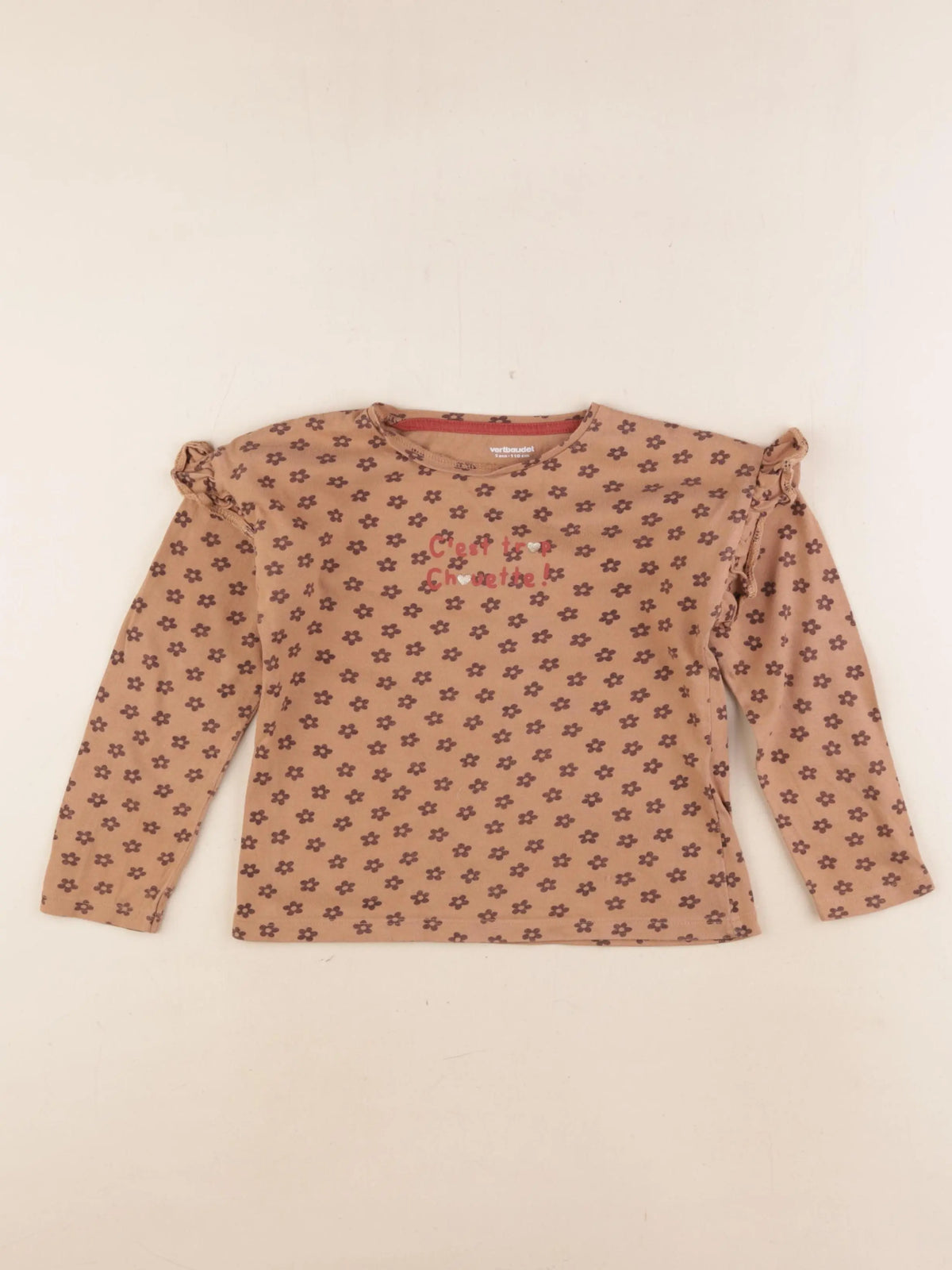 Vertbaudet - tee-shirt marron - 5 ans