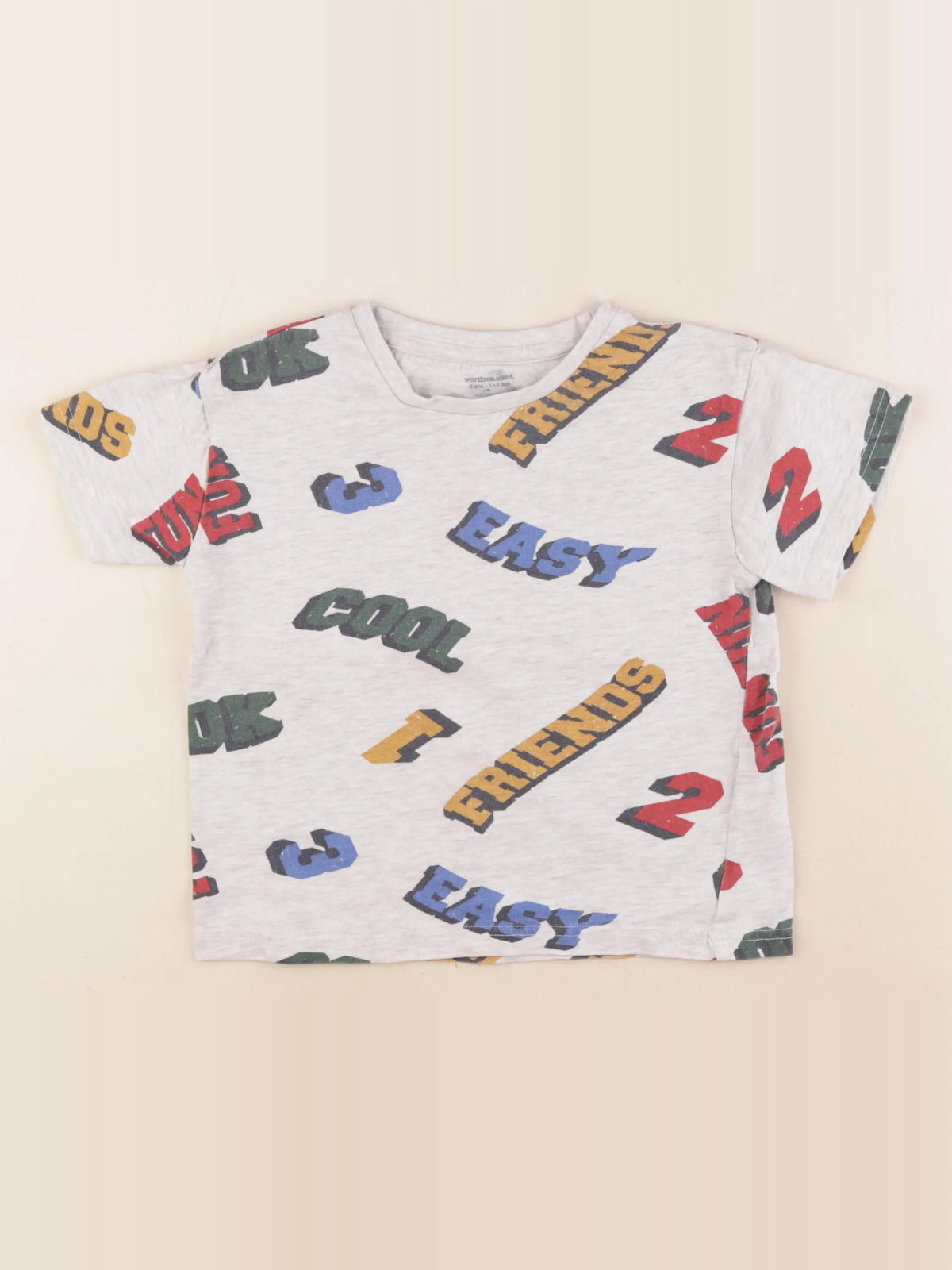 Vertbaudet - tee-shirt gris, multicolore - 6 ans