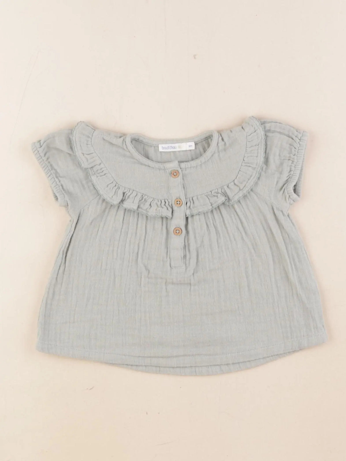 Boutchou - blouse vert - 6 mois