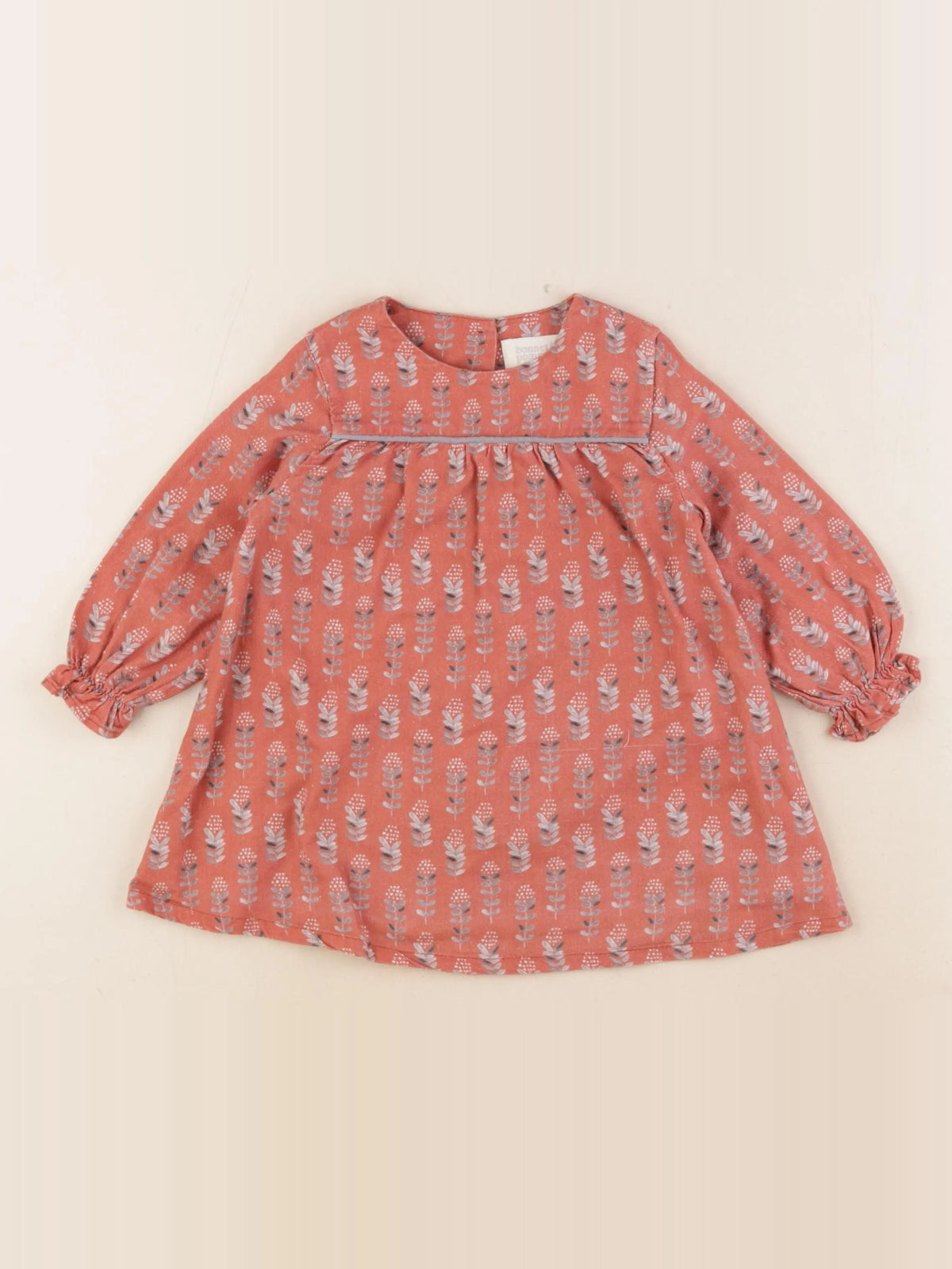 Bonnet à Pompon - robe rouge - 12 mois