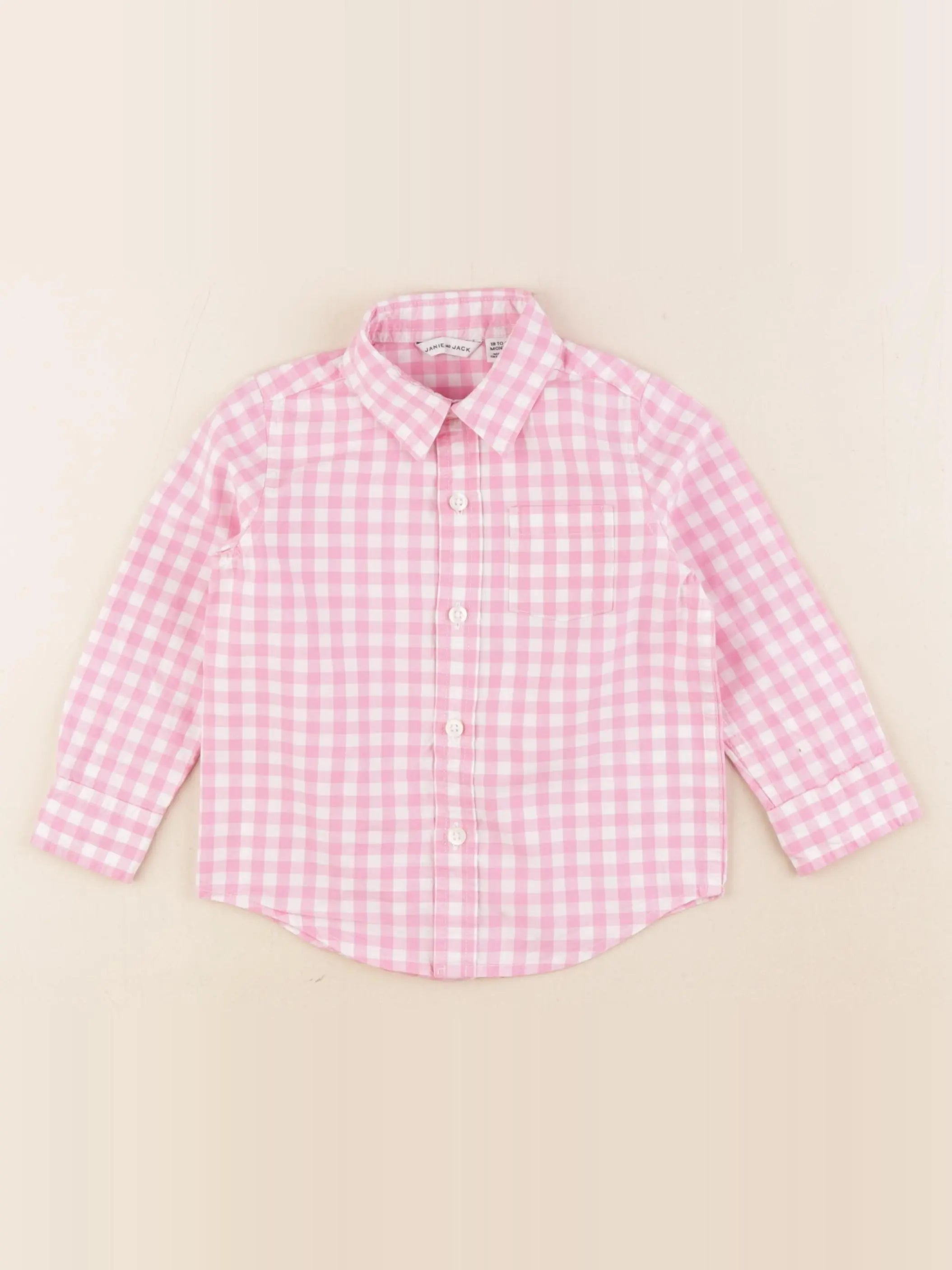 Janie and Jack - chemise rose - 18/24 mois