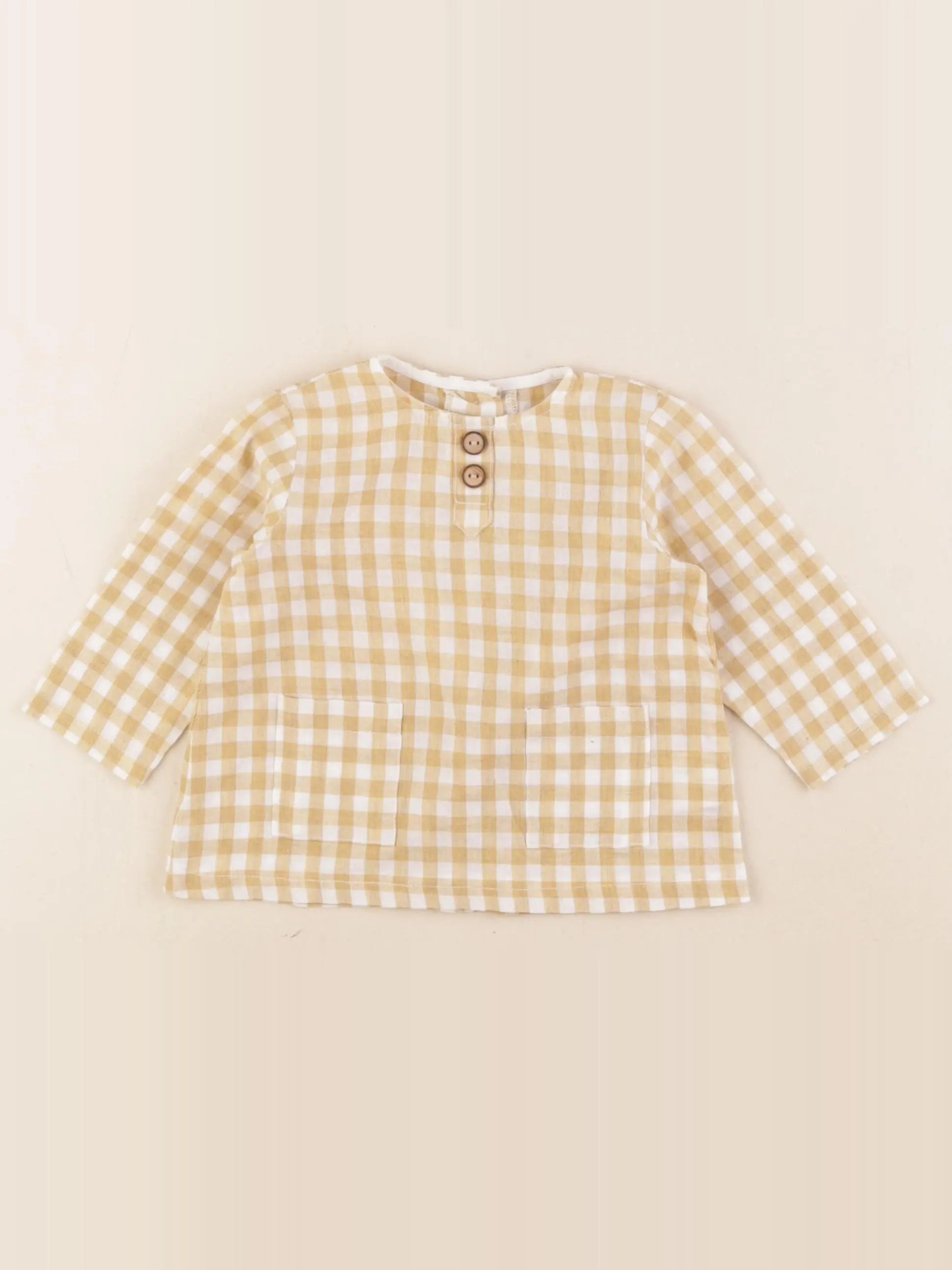 Frangin Frangine - chemise jaune - 6/9 mois
