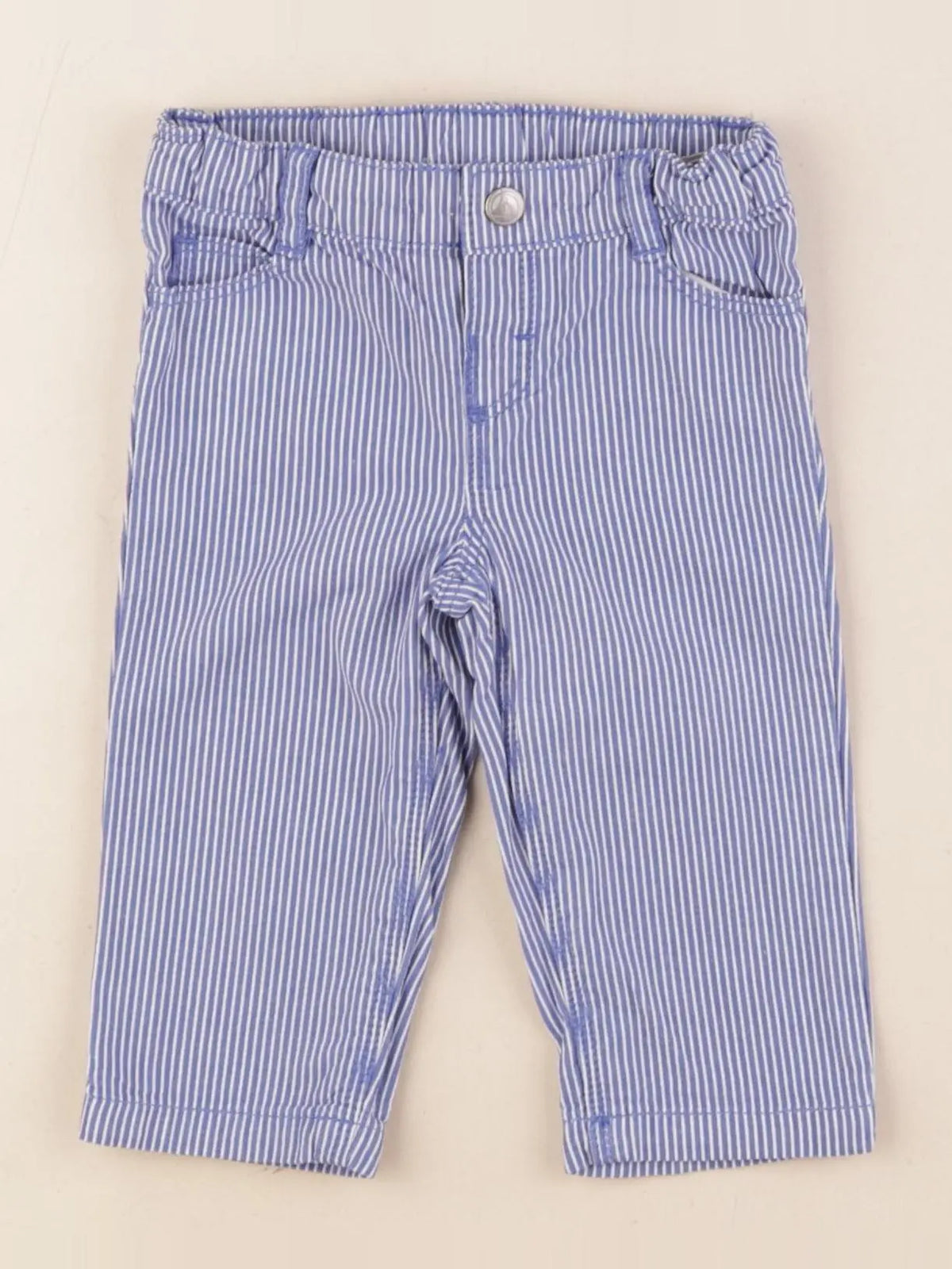 Petit Bateau - pantalon bleu - 6 mois