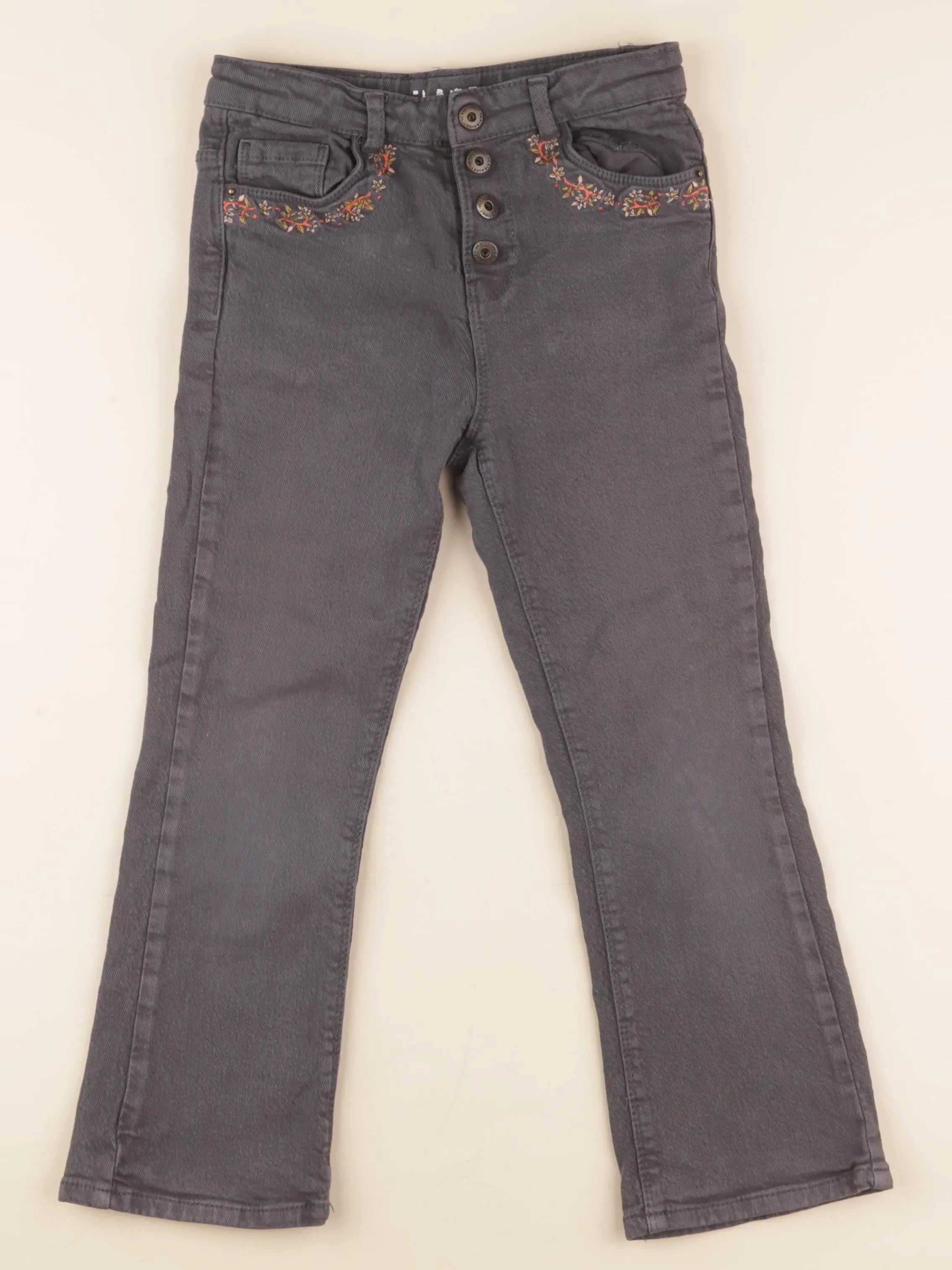 Vertbaudet - jean gris - 7 ans
