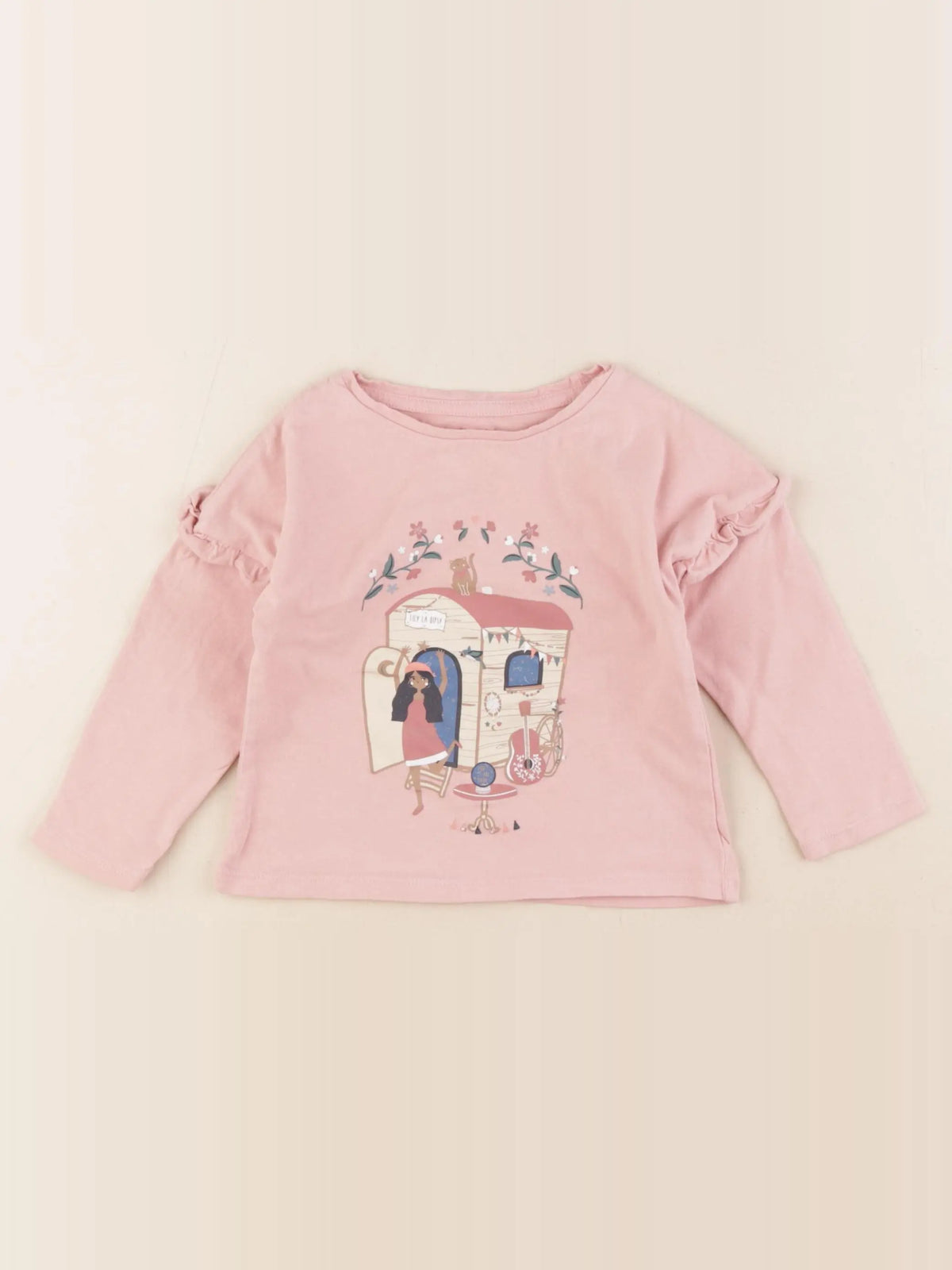 Vertbaudet - tee-shirt rose - 2 ans