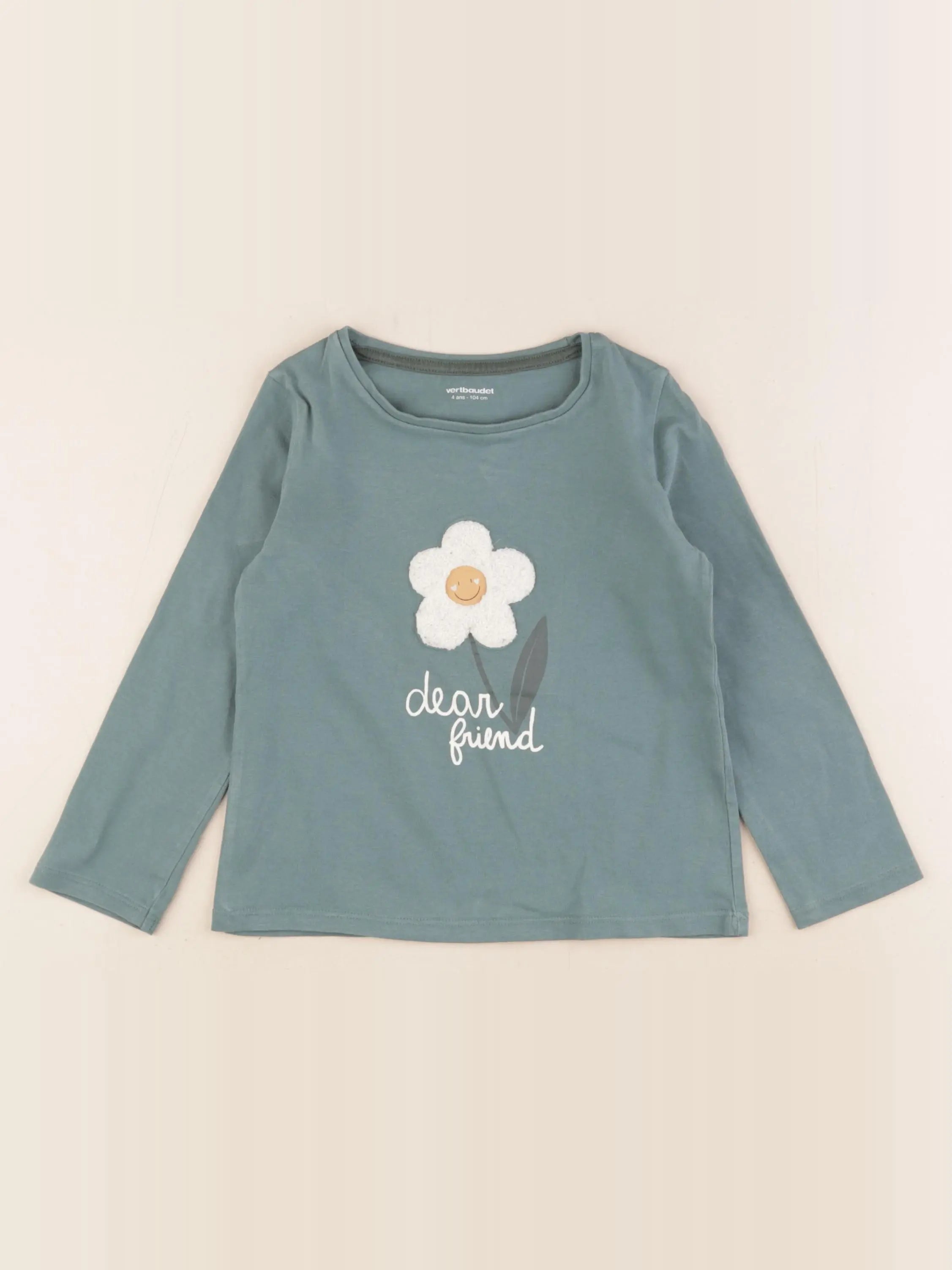 Vertbaudet - tee-shirt vert - 4 ans