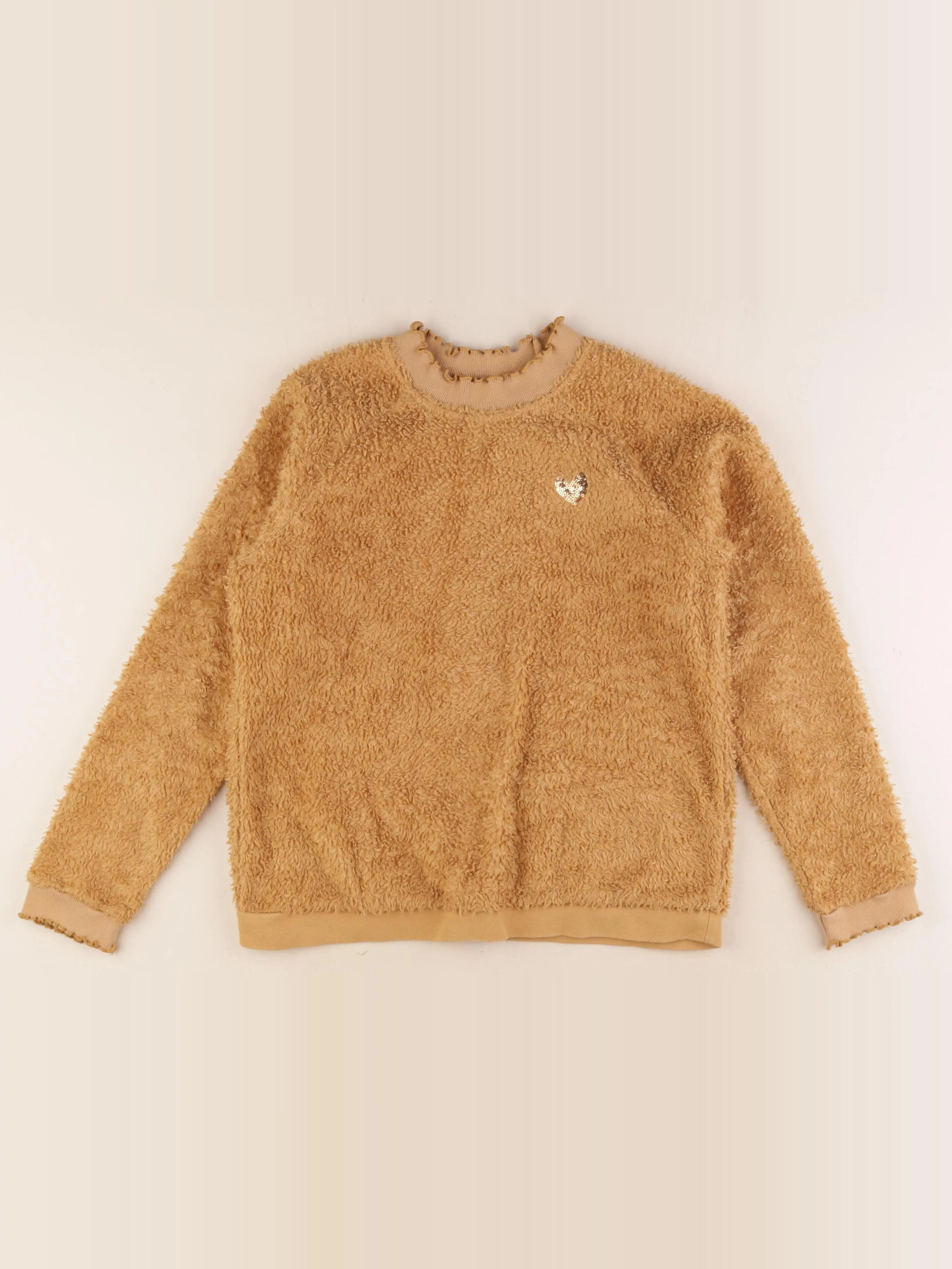 Vertbaudet - pull or, marron - 12 ans