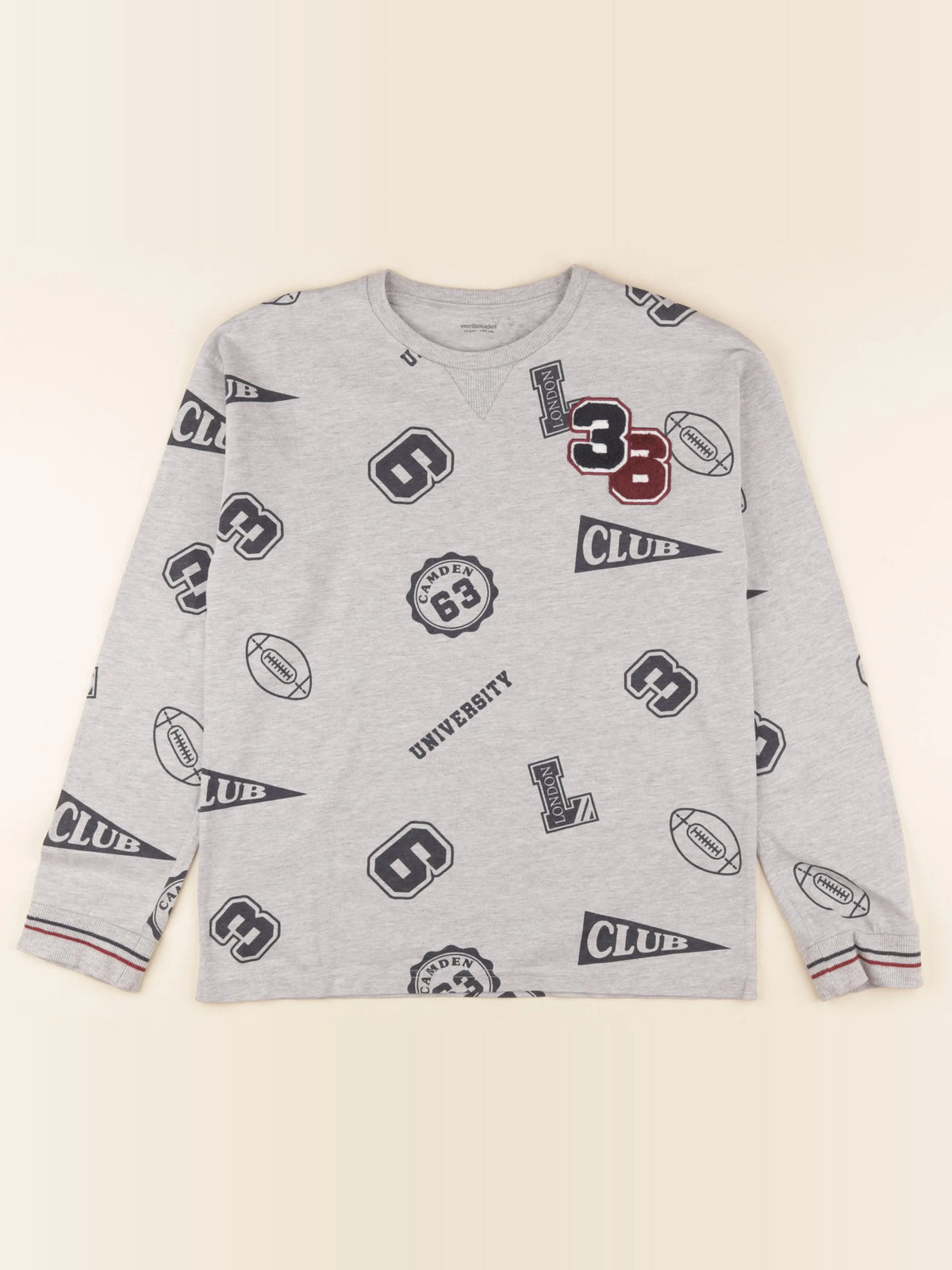 Vertbaudet - tee-shirt gris - 14 ans