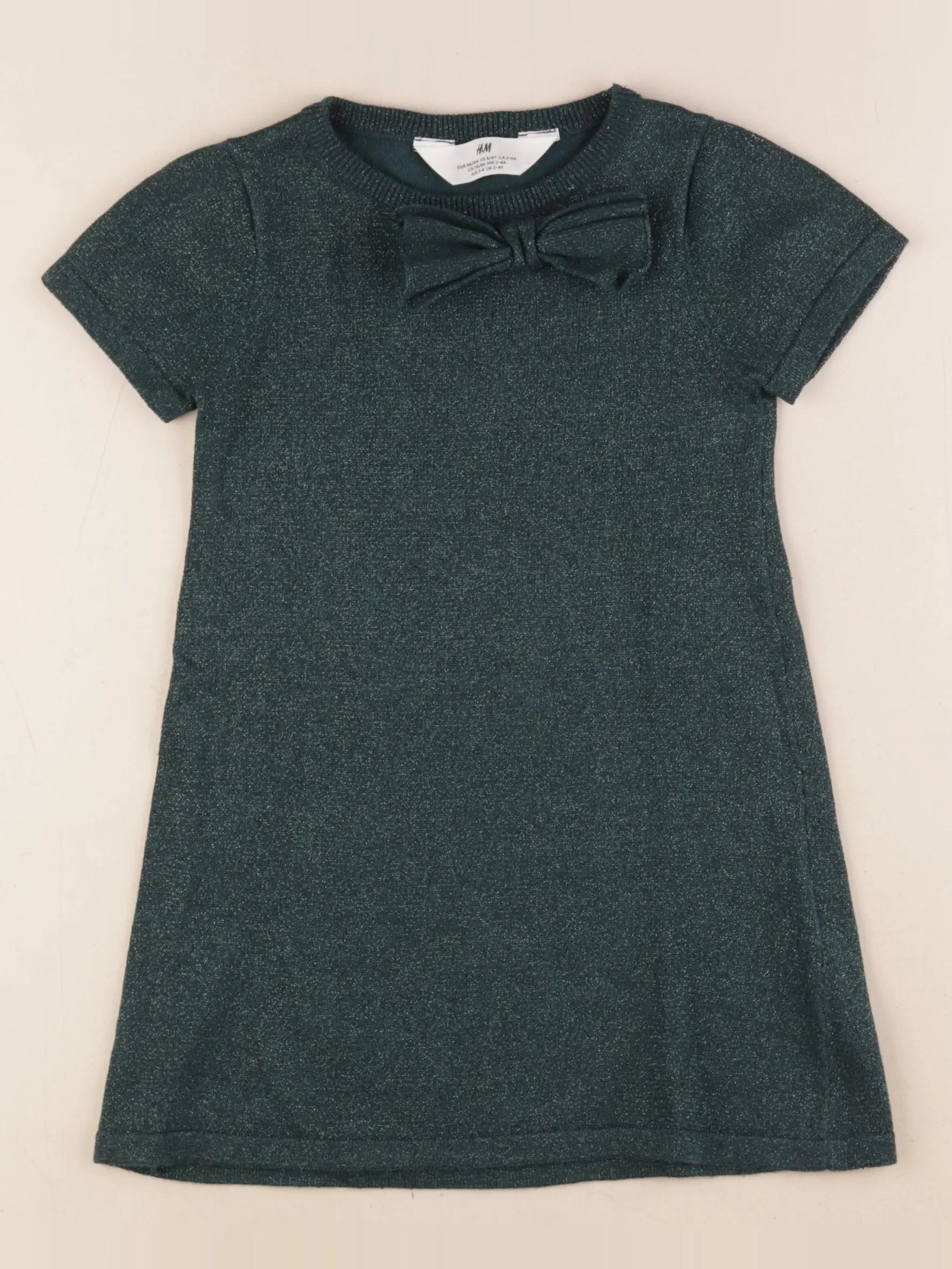 H&M - robe vert - 2/4 ans
