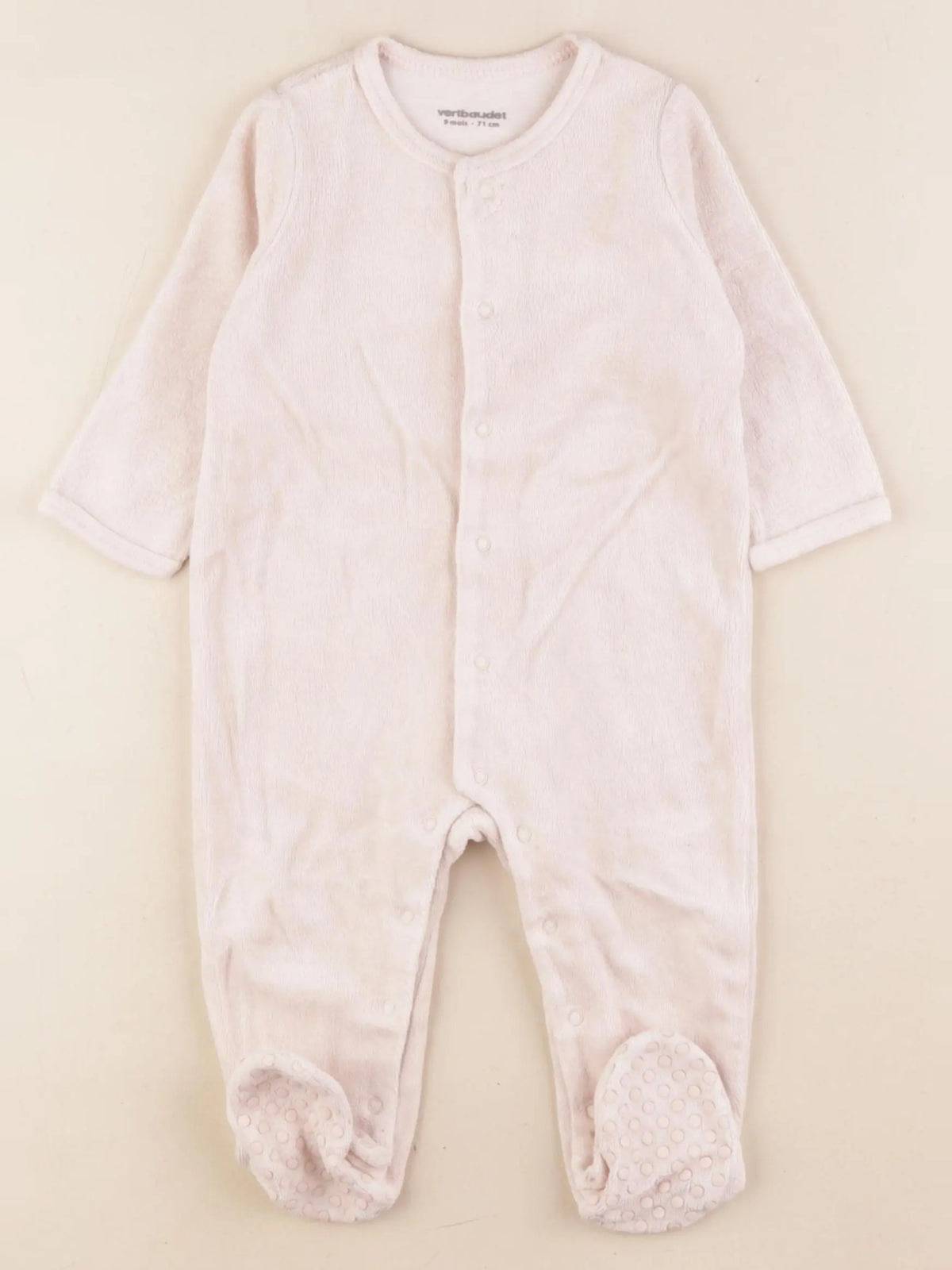 Vertbaudet - pyjama velours rose - 9 mois