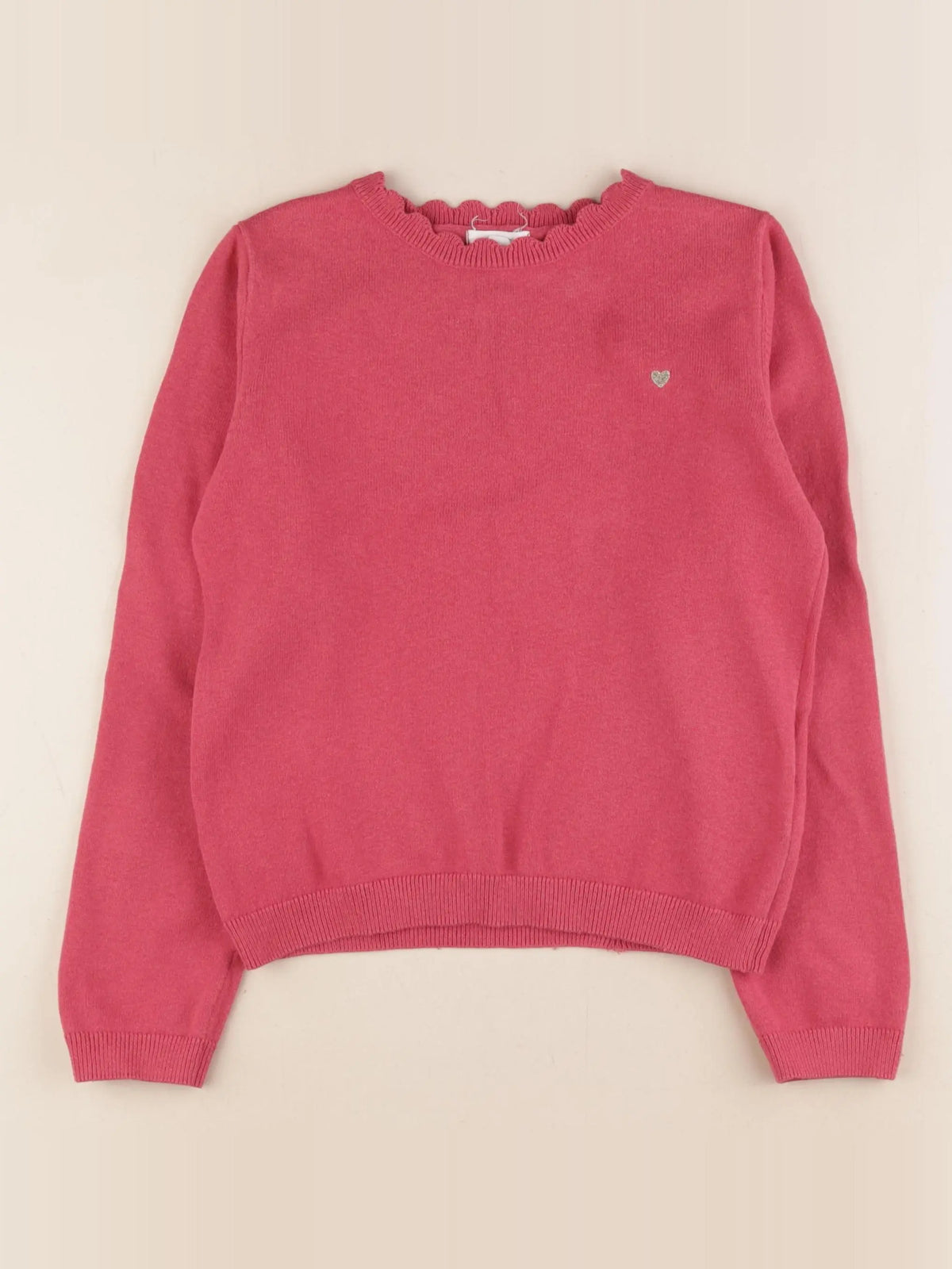 Vertbaudet - pull or, rose - 8 ans