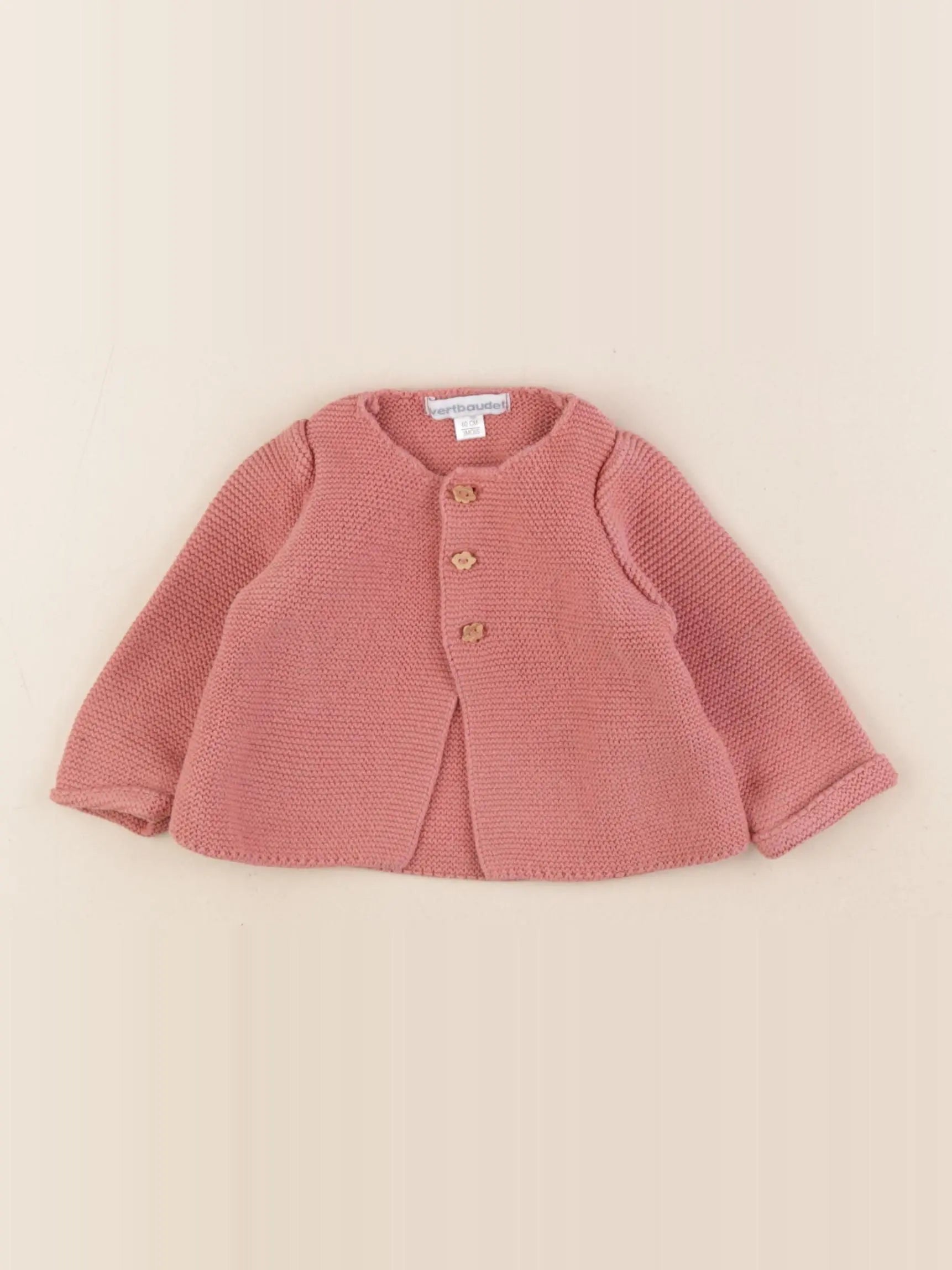 Vertbaudet - gilet rose - 3 mois