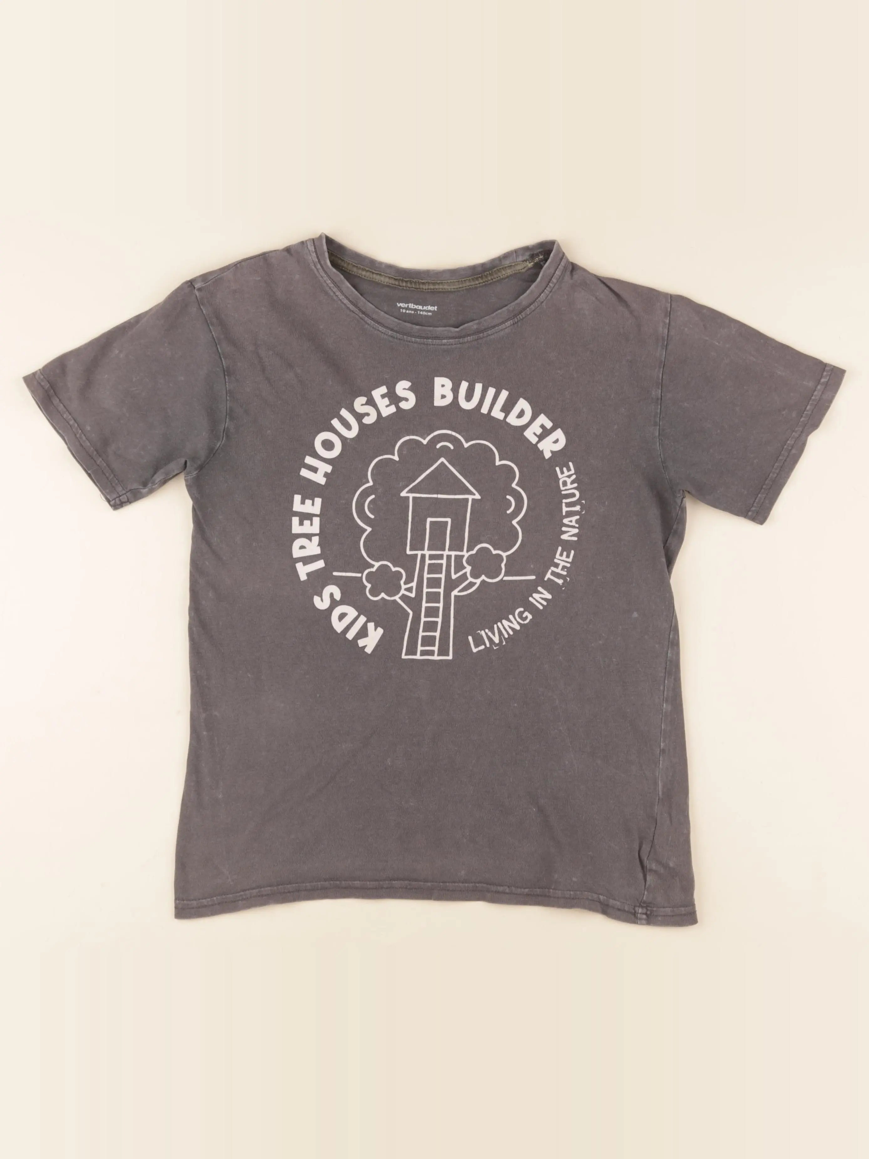 Vertbaudet - tee-shirt gris - 10 ans