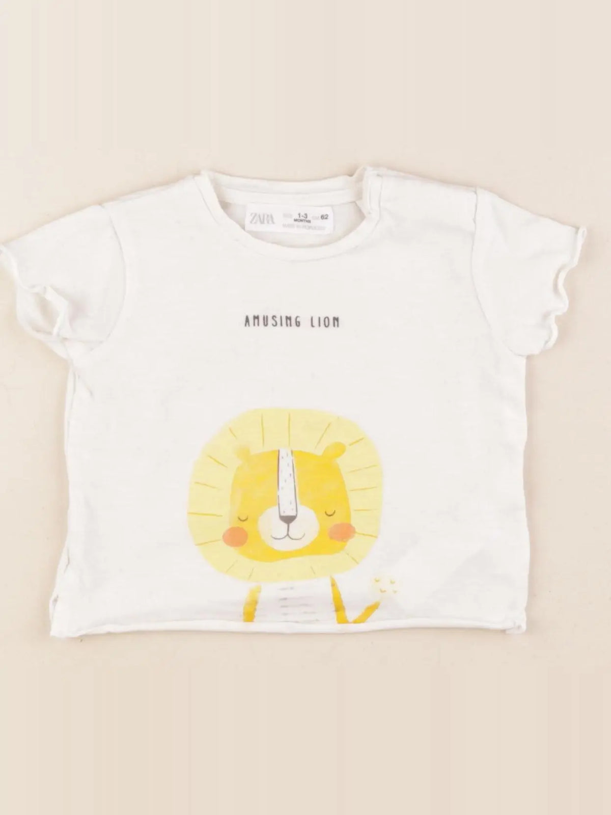 Zara - tee-shirt beige - 1/3 mois