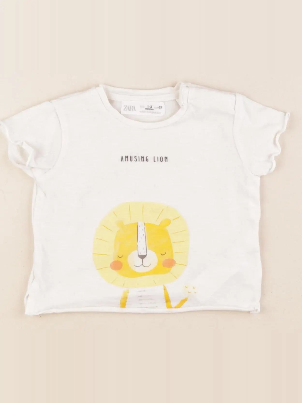 Zara - tee-shirt beige - 1/3 mois