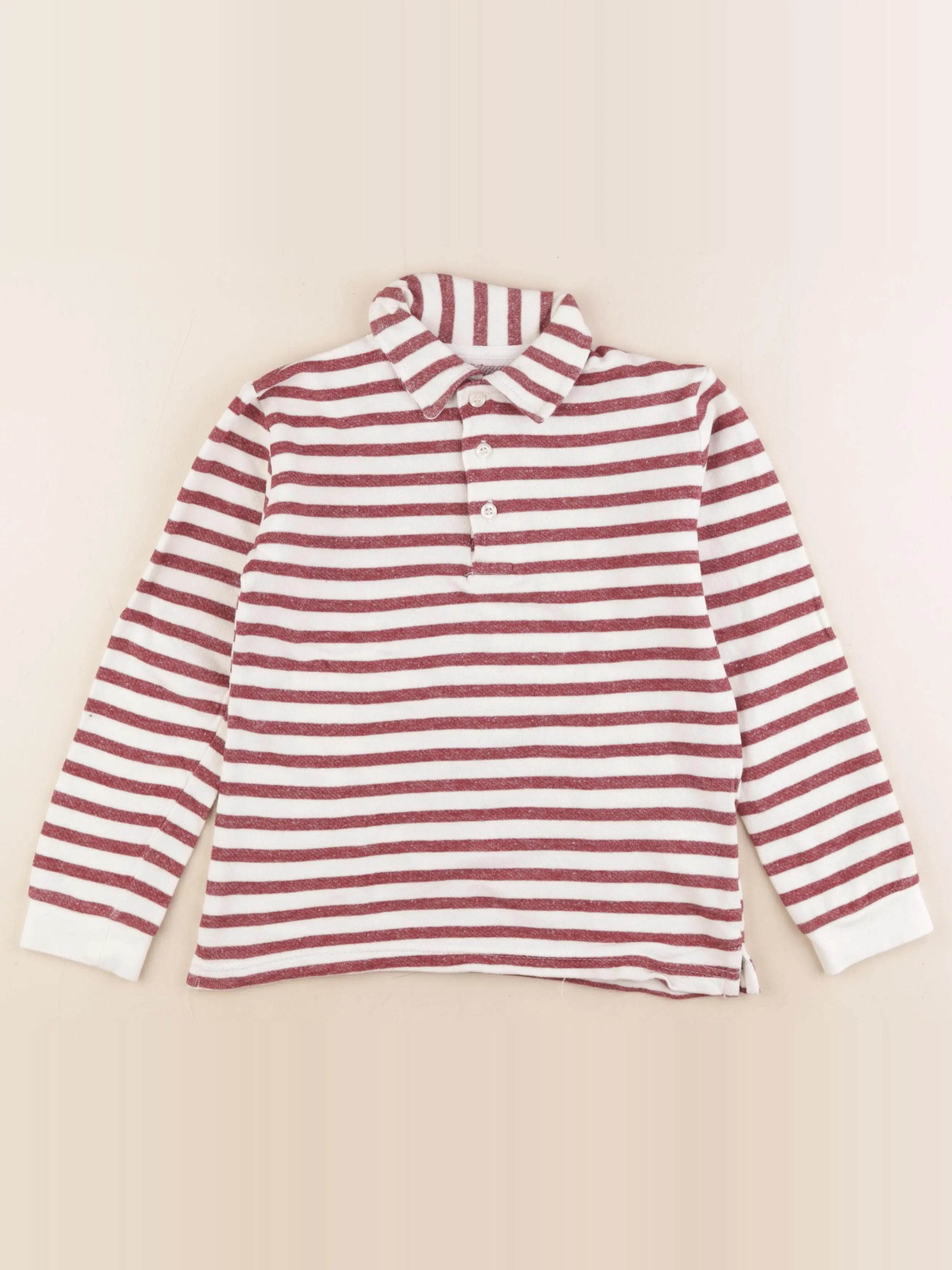 Monoprix - sweat blanc, rouge - 8 ans