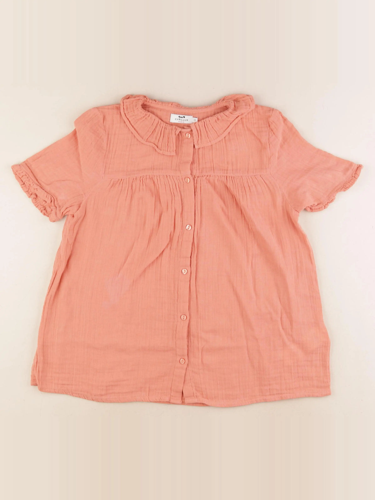 Cyrillus - chemise orange - 14 ans