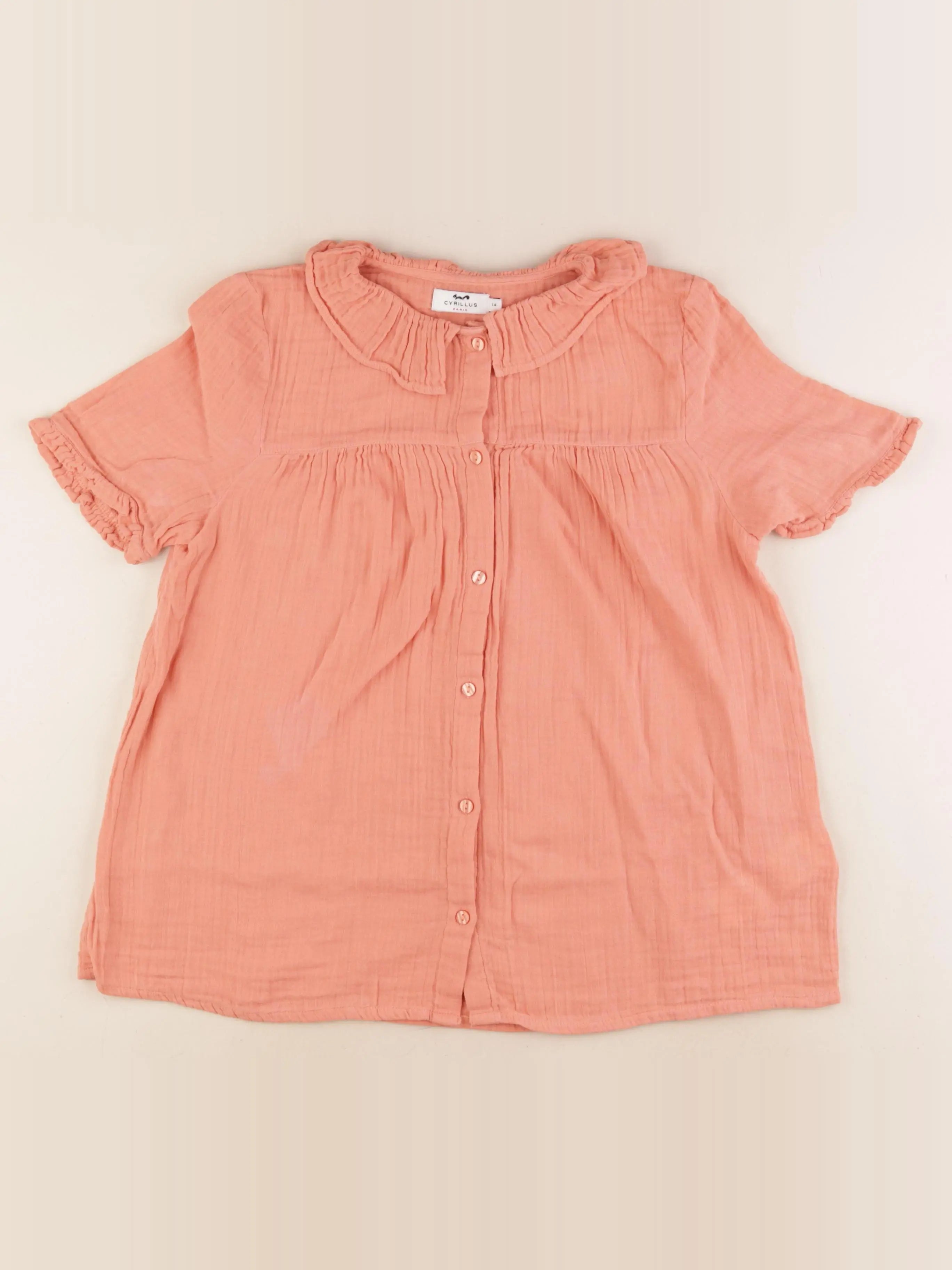Cyrillus - chemise orange - 14 ans