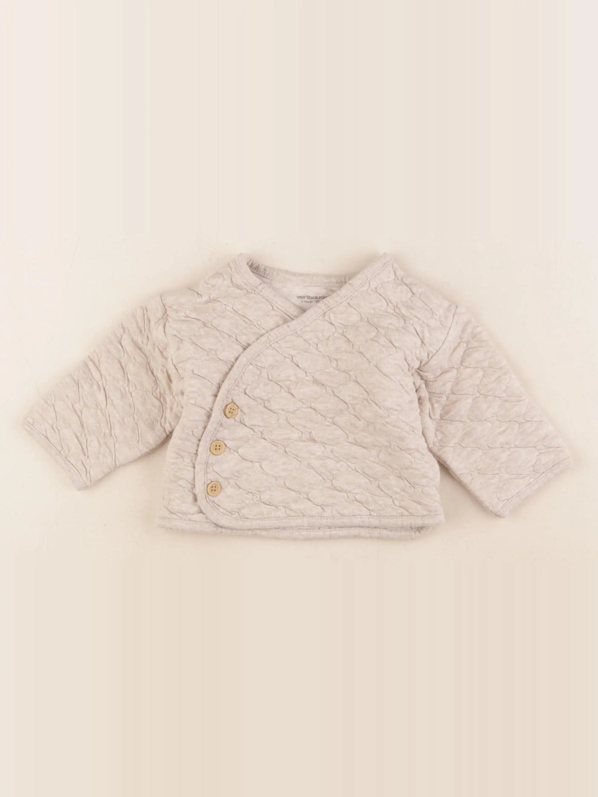 Vertbaudet - sweat beige - 6 mois