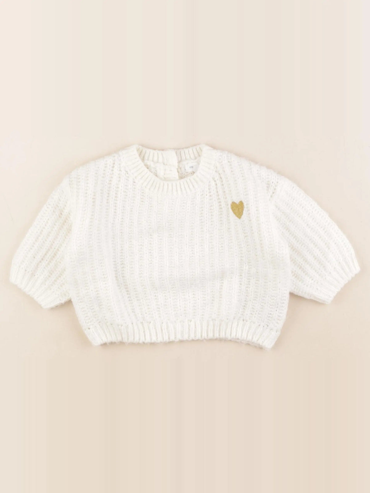 Vertbaudet - pull blanc - 6 mois