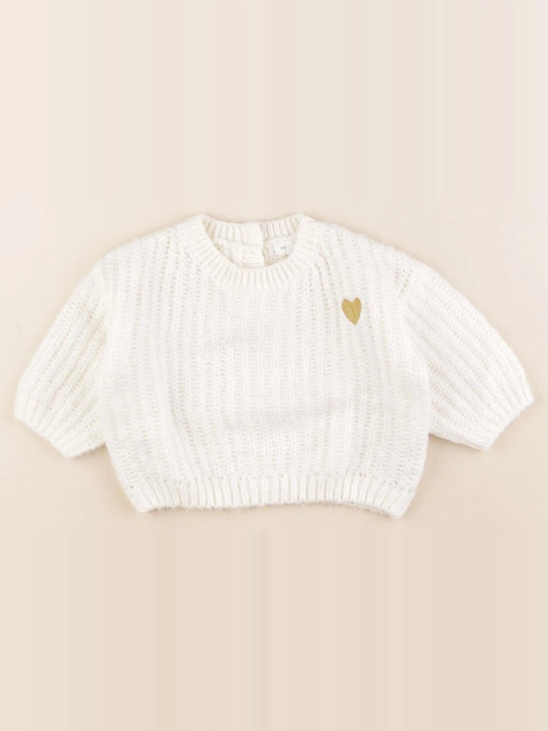 Vertbaudet - pull blanc - 6 mois