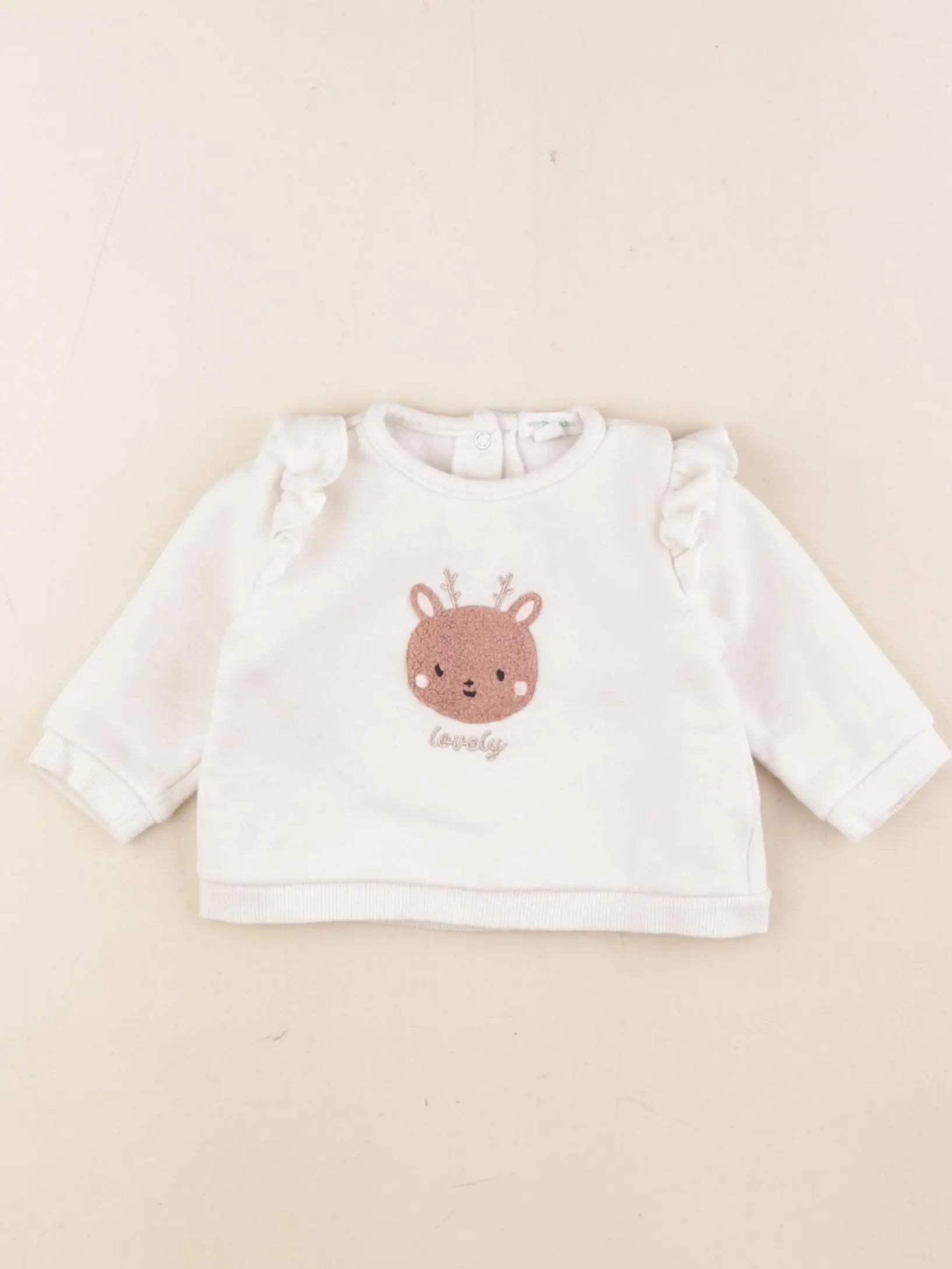 Vertbaudet - sweat blanc - 3 mois