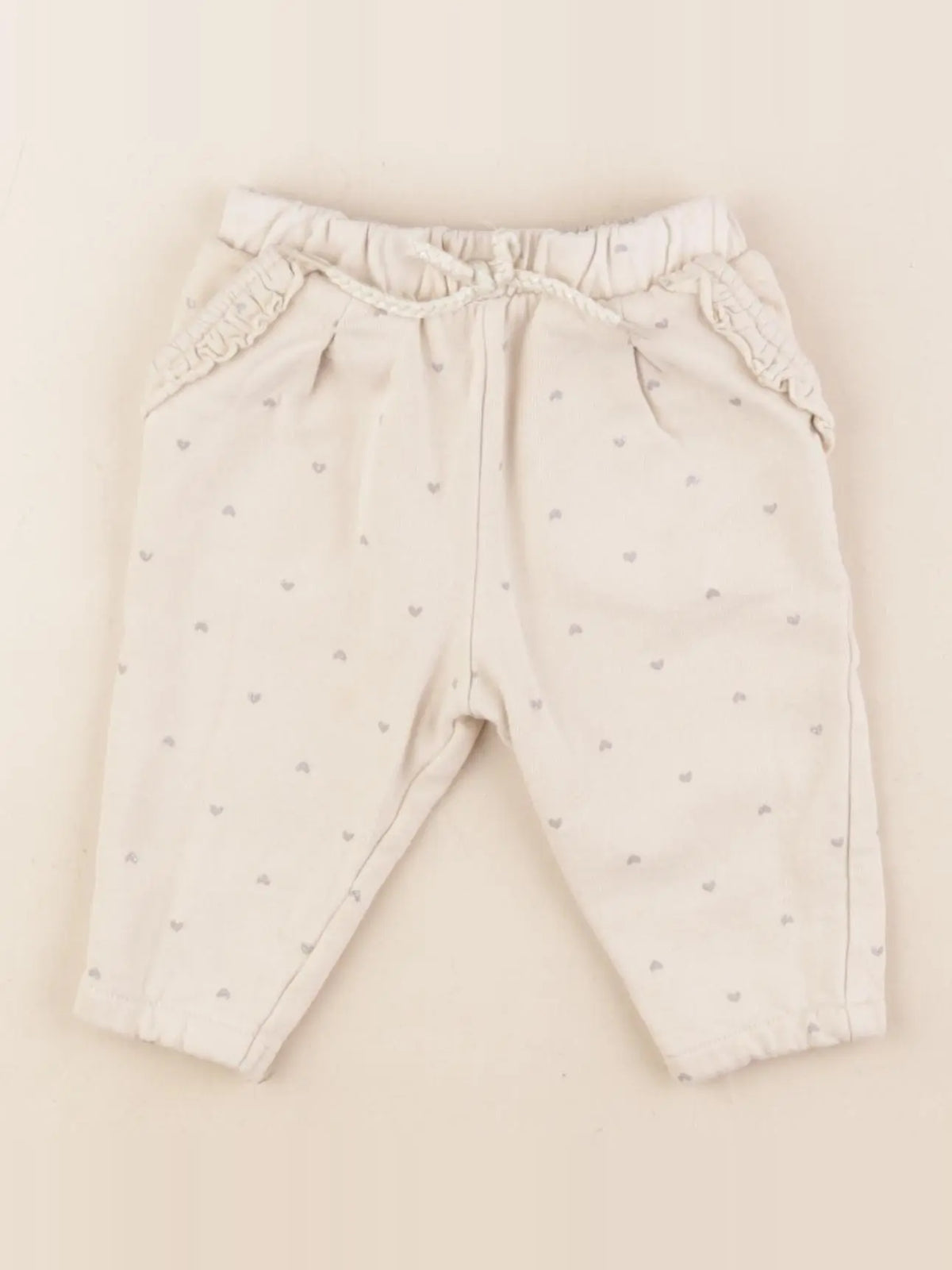 Vertbaudet - pantalon beige, argent - 6 mois