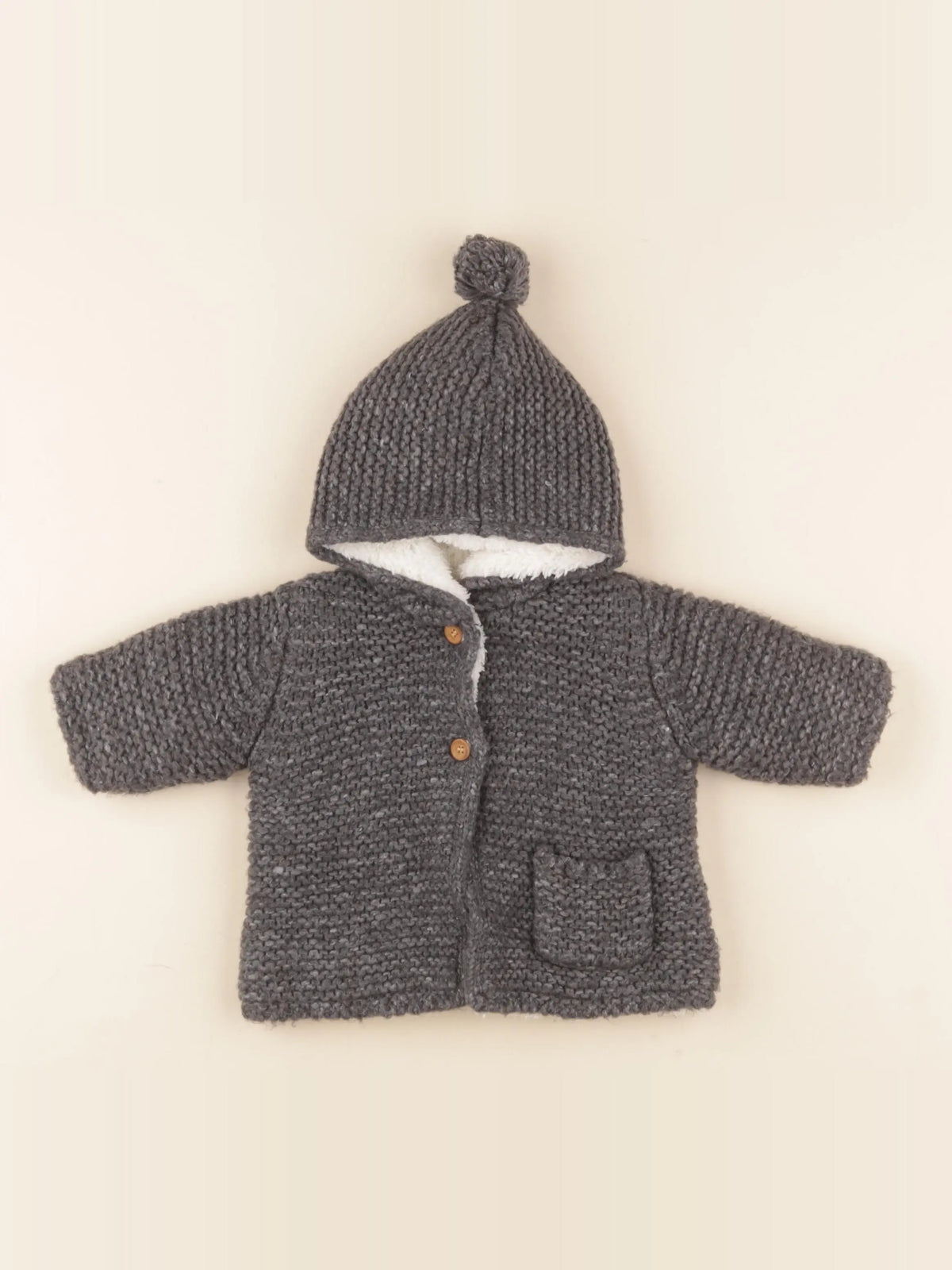 Zara - veste doublé gris - 0/1 mois