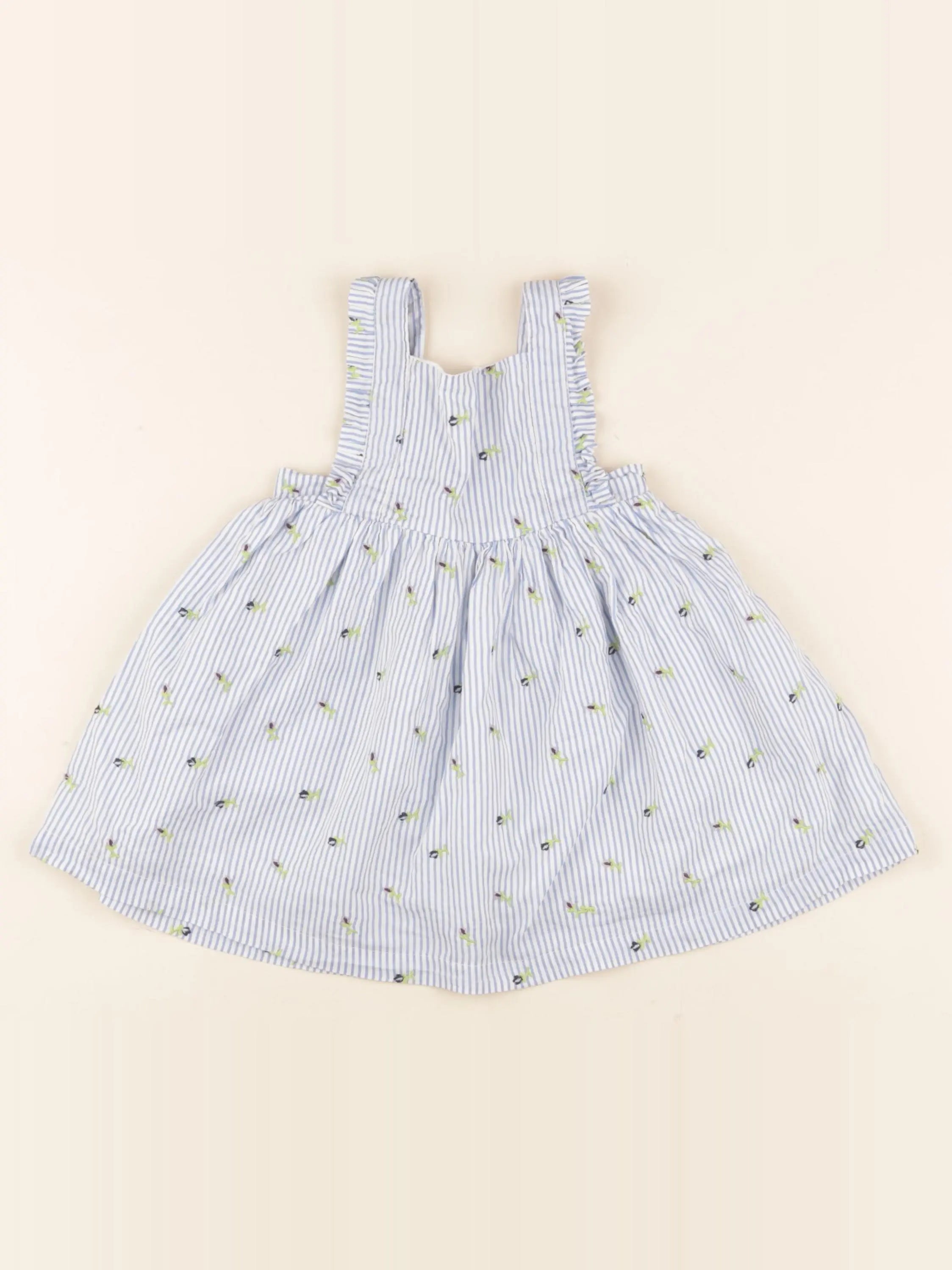 Boutchou - robe bleu, blanc - 9 mois