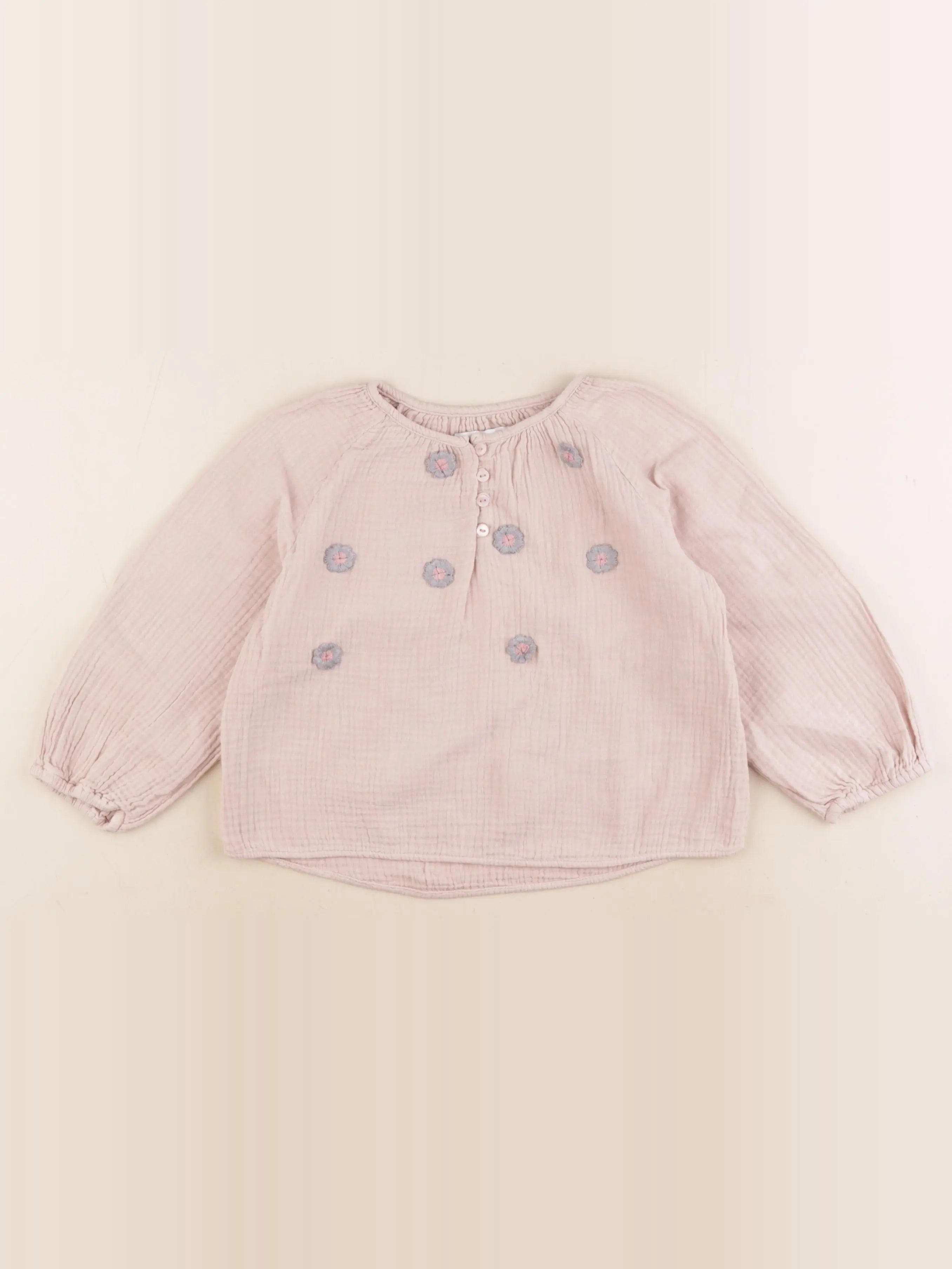 Zara - blouse rose - 2/3 ans