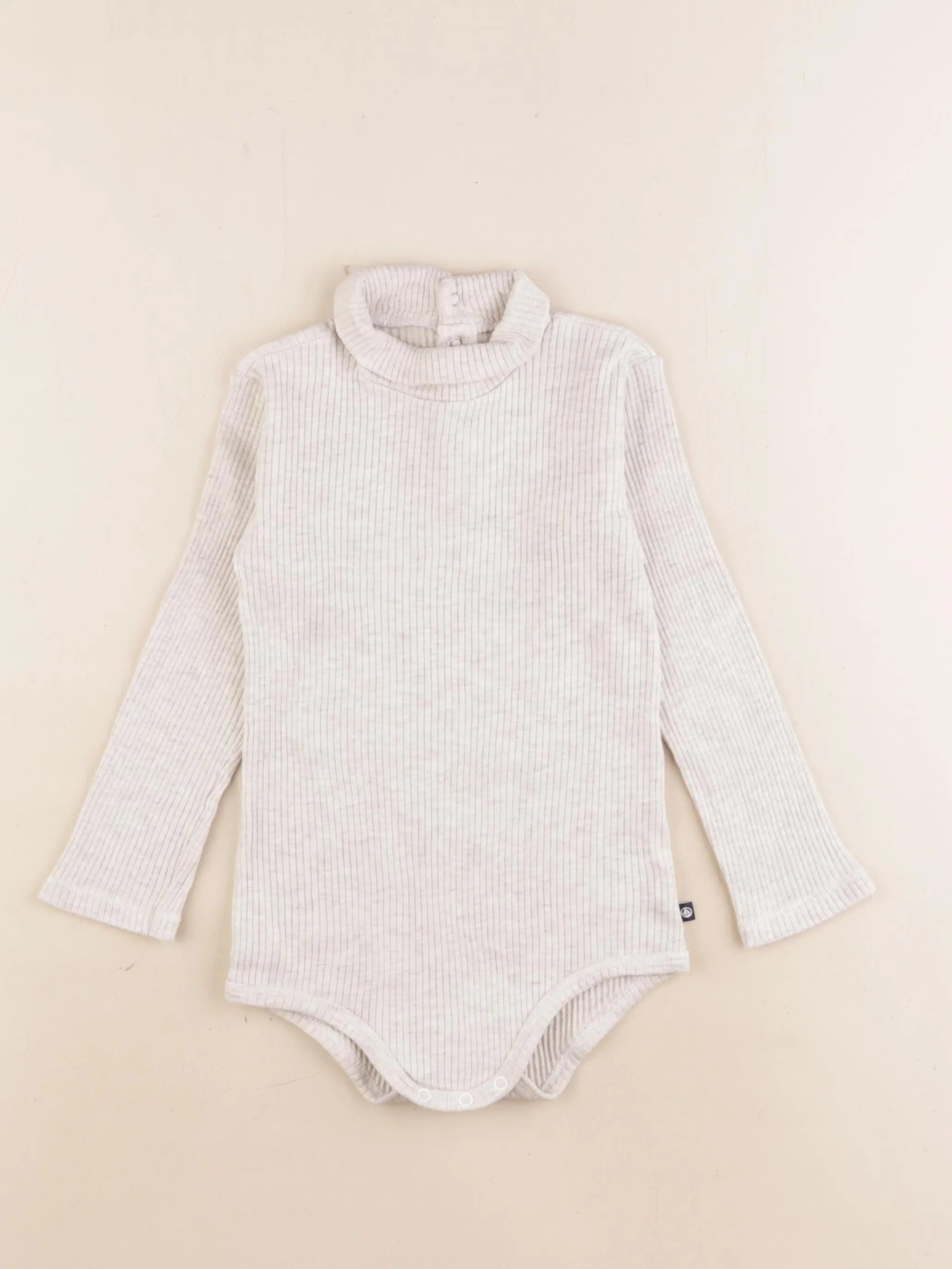 Petit Bateau - body à col gris - 36 mois