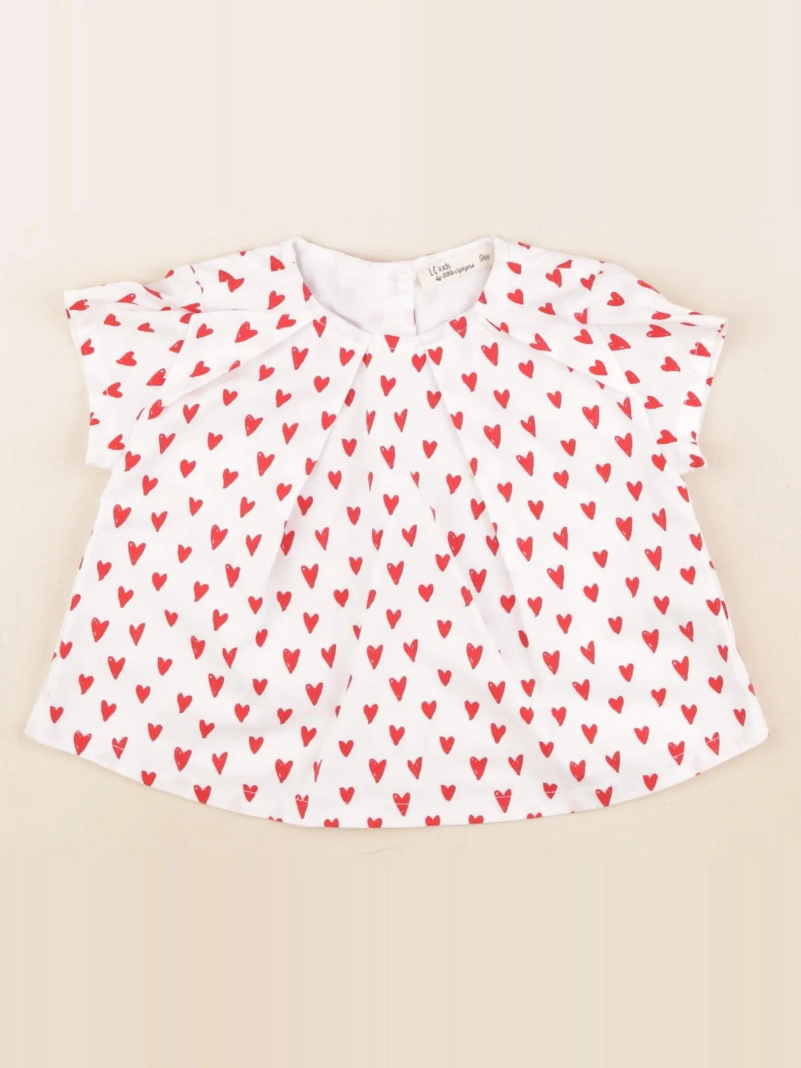 Little Cigogne - blouse blanc, rouge - 9 mois