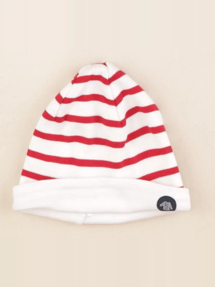Armor Lux - bonnet blanc, rouge - 12 mois
